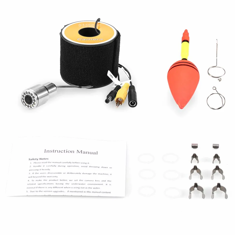 Lixada 1200TVL Cámara de Pesca submarina 12 Leds Visión Nocturna Peces en Forma de Barco Accesorios de la cámara de Pesca en el Hielo con 15m / 30m / 50m Cable