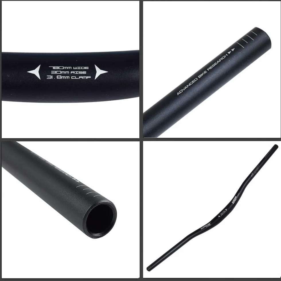 WAKE Manillares para bicicletas, Mountain Bike Manillar Ancho MTB Barras Elevadoras Mangos de Bicicleta de aleación de Aluminio extralargos Extra Largos para bajadas Off-Road 31.8 * 780MM Negro