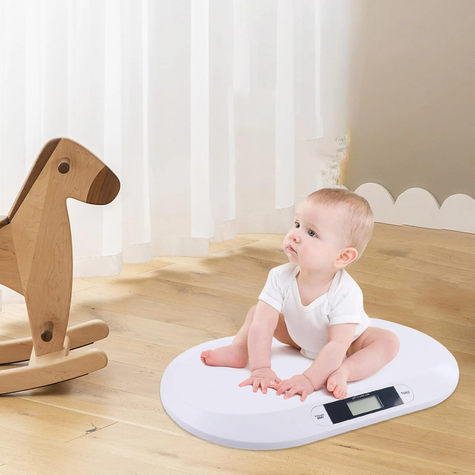 Báscula digital de bebé portátil 20 kg pantalla LCD para bebés conejos gatos perros