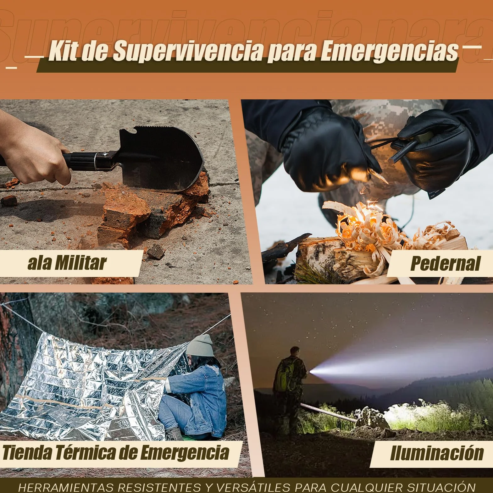 Gemmac Kit Supervivencia 140 en 1 Equipo Botiquin de Primeros Auxilios Completo, Survival Kit Catastrofe Tener 2000 mAh Radio a Pilas Linterna Camping Botiquin Hogar Caza Senderismo Montaña Regalo
