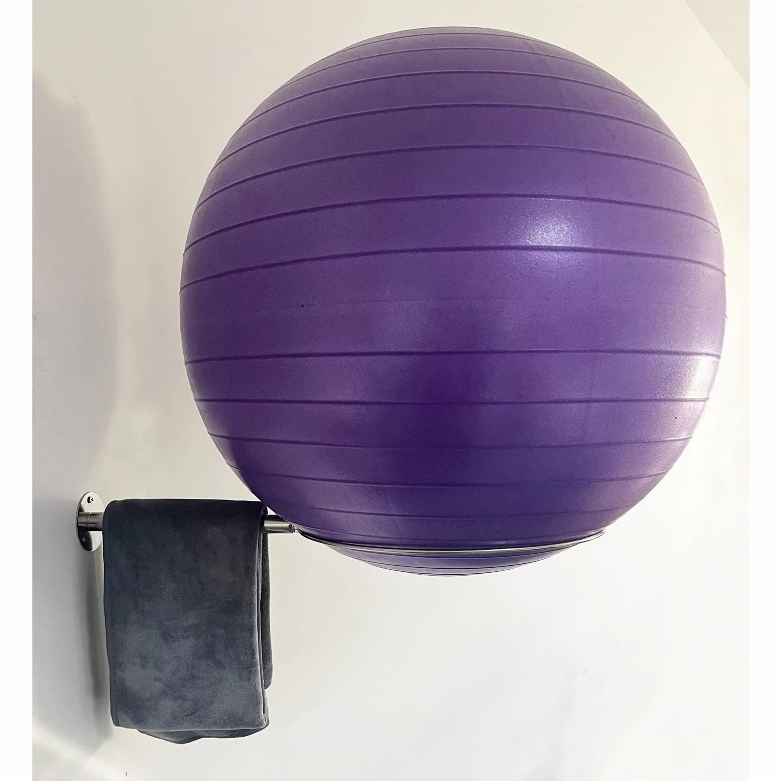 Soporte para Pelotas de Gimnasio de Acero Inoxidable montado en la Pared, Estante de Almacenamiento Resistente para Pelotas de Yoga, Soporte de exhibición de Bolas de Estabilidad para Ejercicio/Yoga