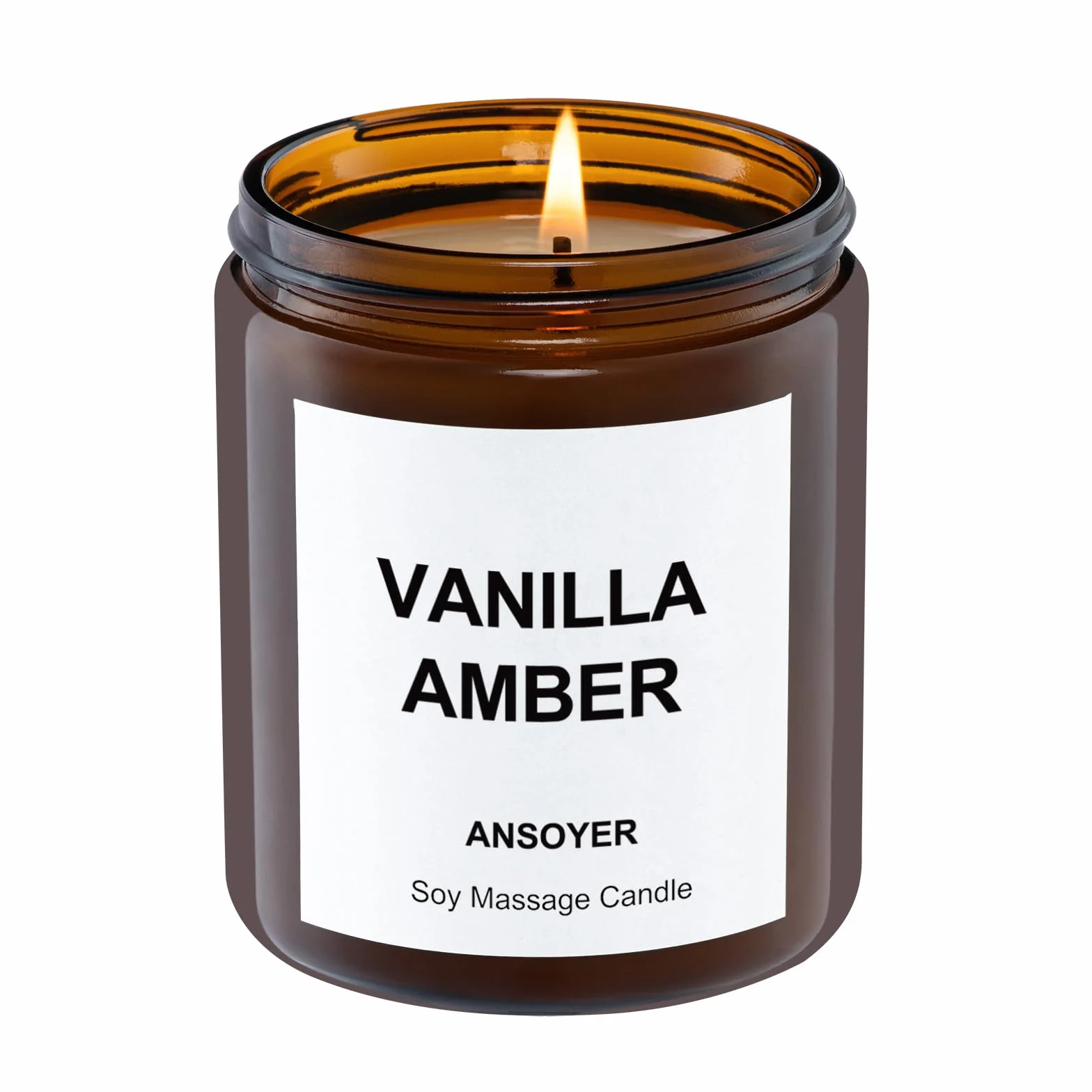 ANSOYER Vela de Masaje 200g Hidratante Nutritiva Spa Aromaterapia Relajación Ámbar Vainilla