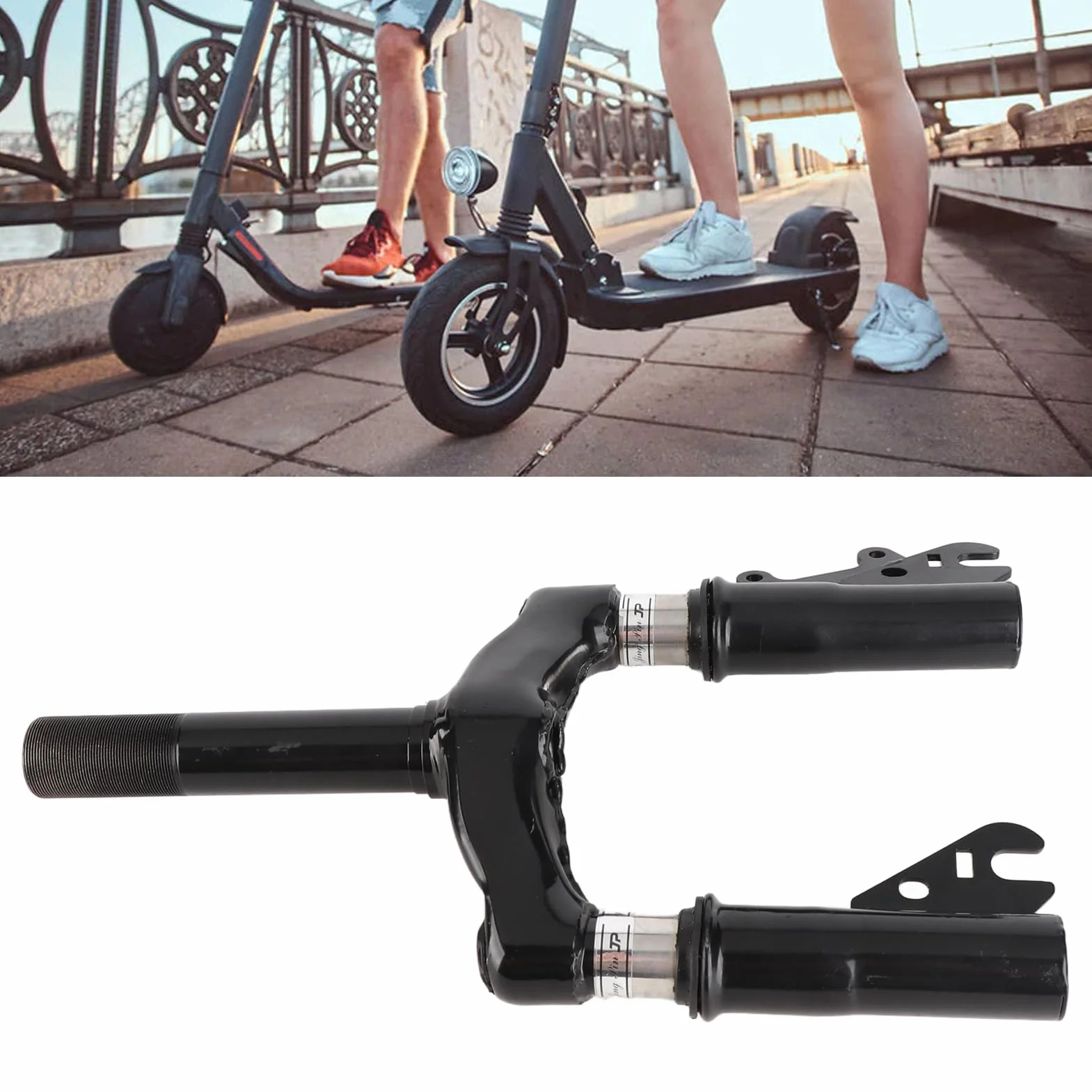 Horquilla de Suspensión Delantera para Patinete Eléctrico de Acero, 10-12 Pulgadas