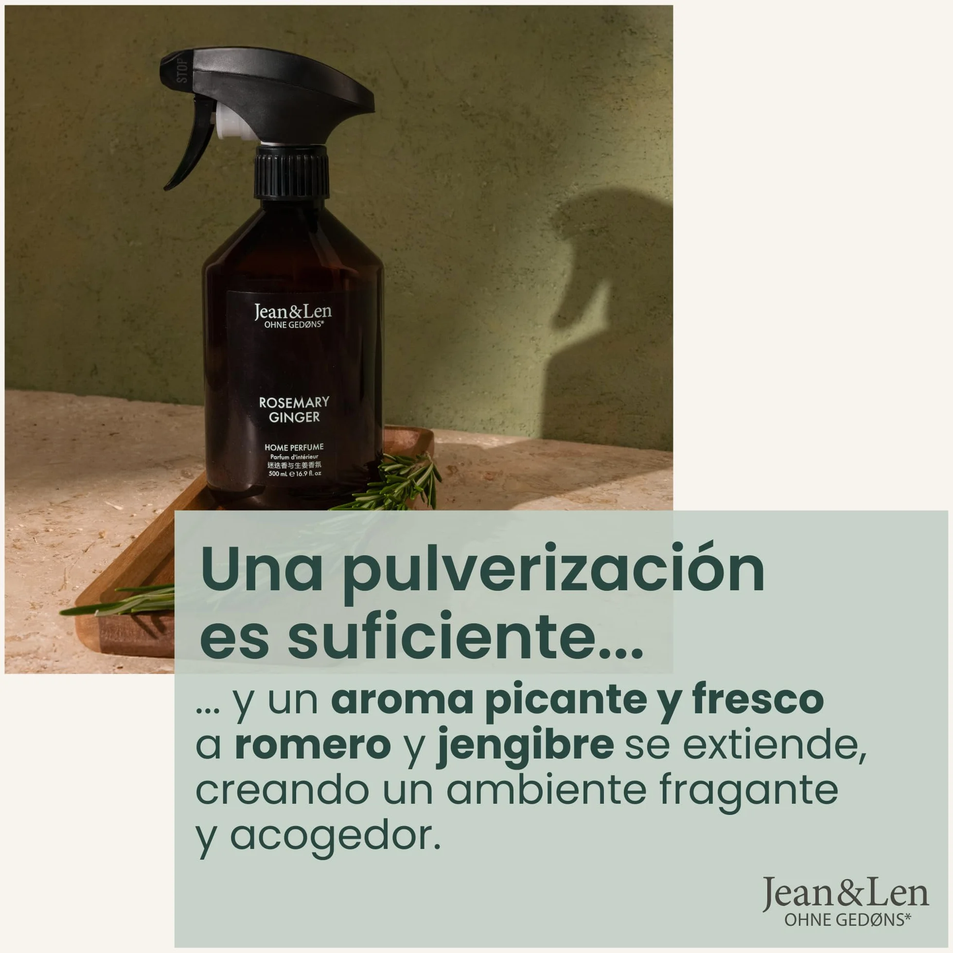 Jean & Len Home Perfume ambientador spray 500 ml Rosemary & Ginger