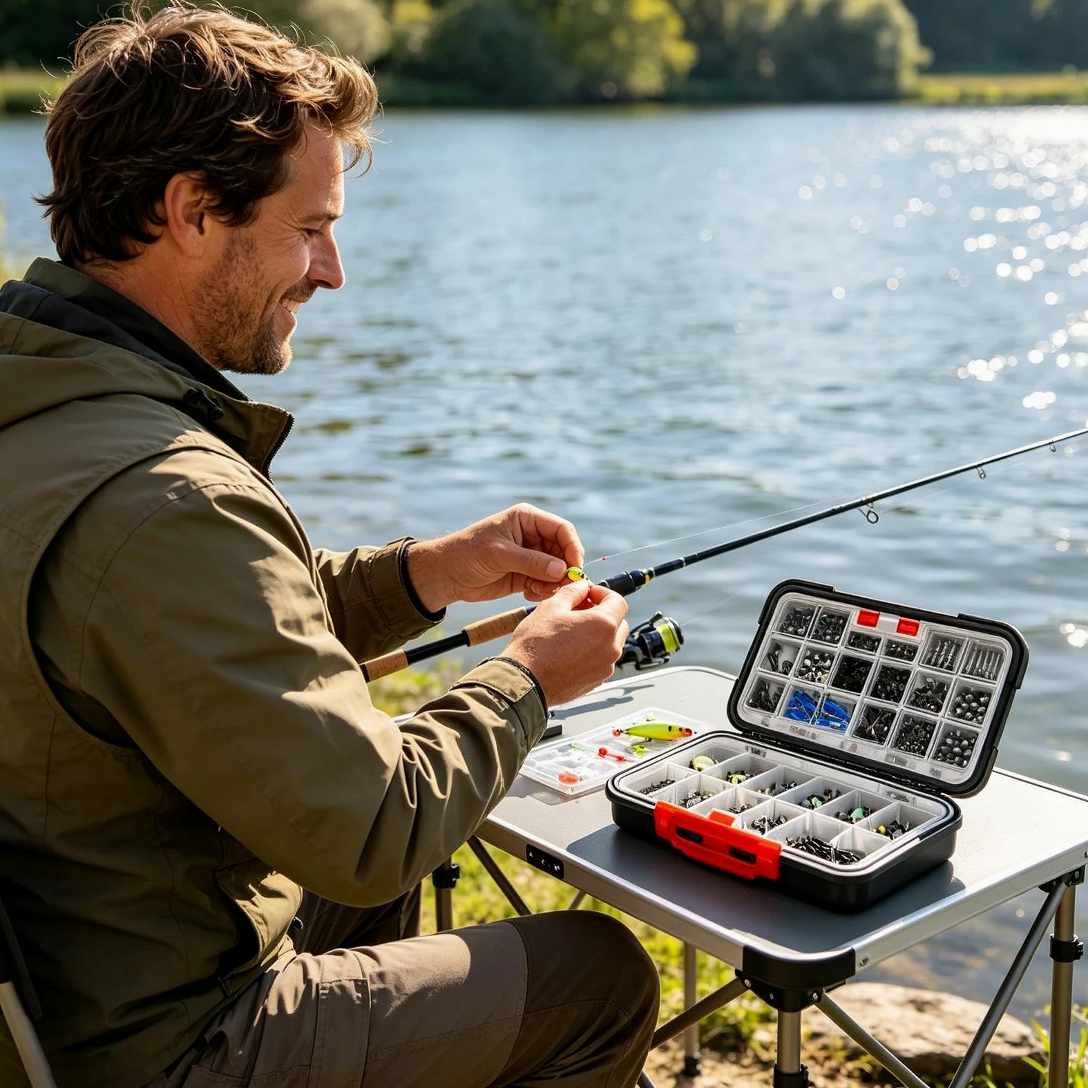 Kit de Pesca con Anzuelos y Señuelos Accesorios De Anzuelos Para Pesca De | Kit de Anzuelos y Señuelos de Pesca Para Bagre Trucha Crappie Agua Salada Kayak Campamento al Aire Libre