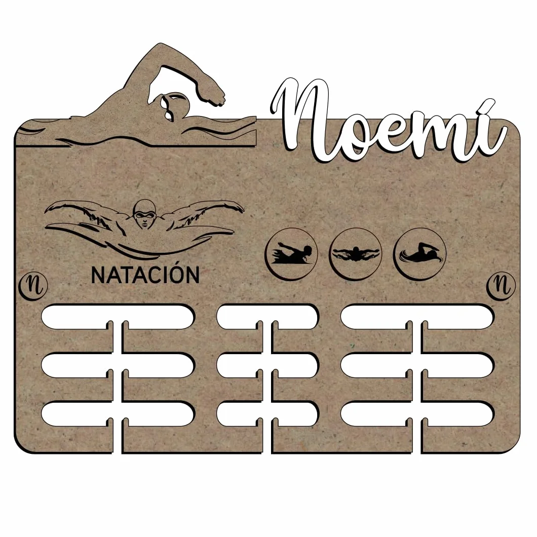 Colgador de Medallas de Madera Personalizado con Nombre, Soporte Organizador para Deportes