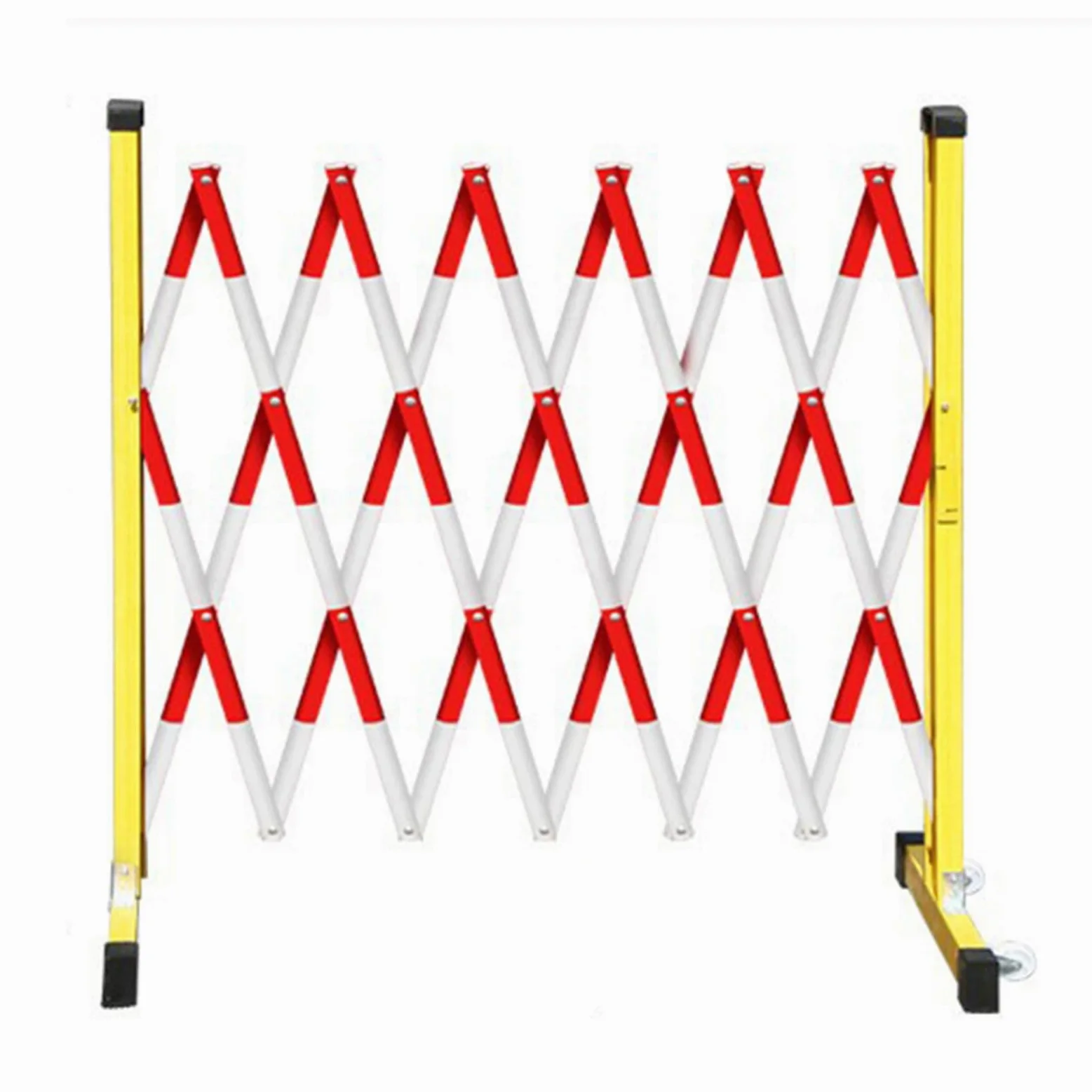 Barricada metálica Extensible, Barrera de Seguridad móvil, Valla de tráfico Ajustable, Barrera de tráfico retráctil para Patio, Piscina, Tienda, Ahorro de Espacio, Rojo y Blanco,Red+White-1.2x1m