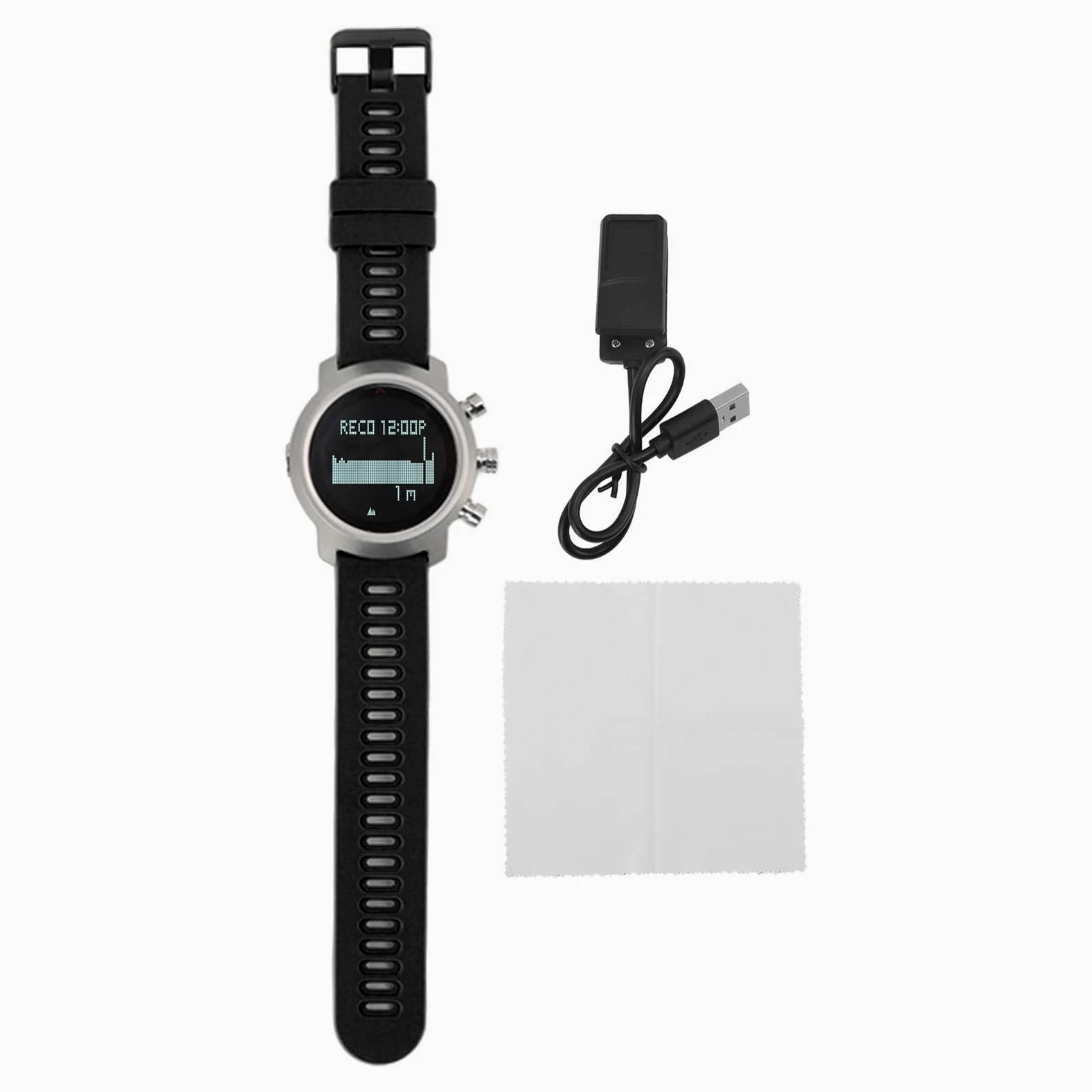 Reloj Deportivo Multifuncional Eléctrico Pantalla Táctil para Buceo Impermeable Actividades Al Aire Acero Inoxidable 1 Unidad (Negra)