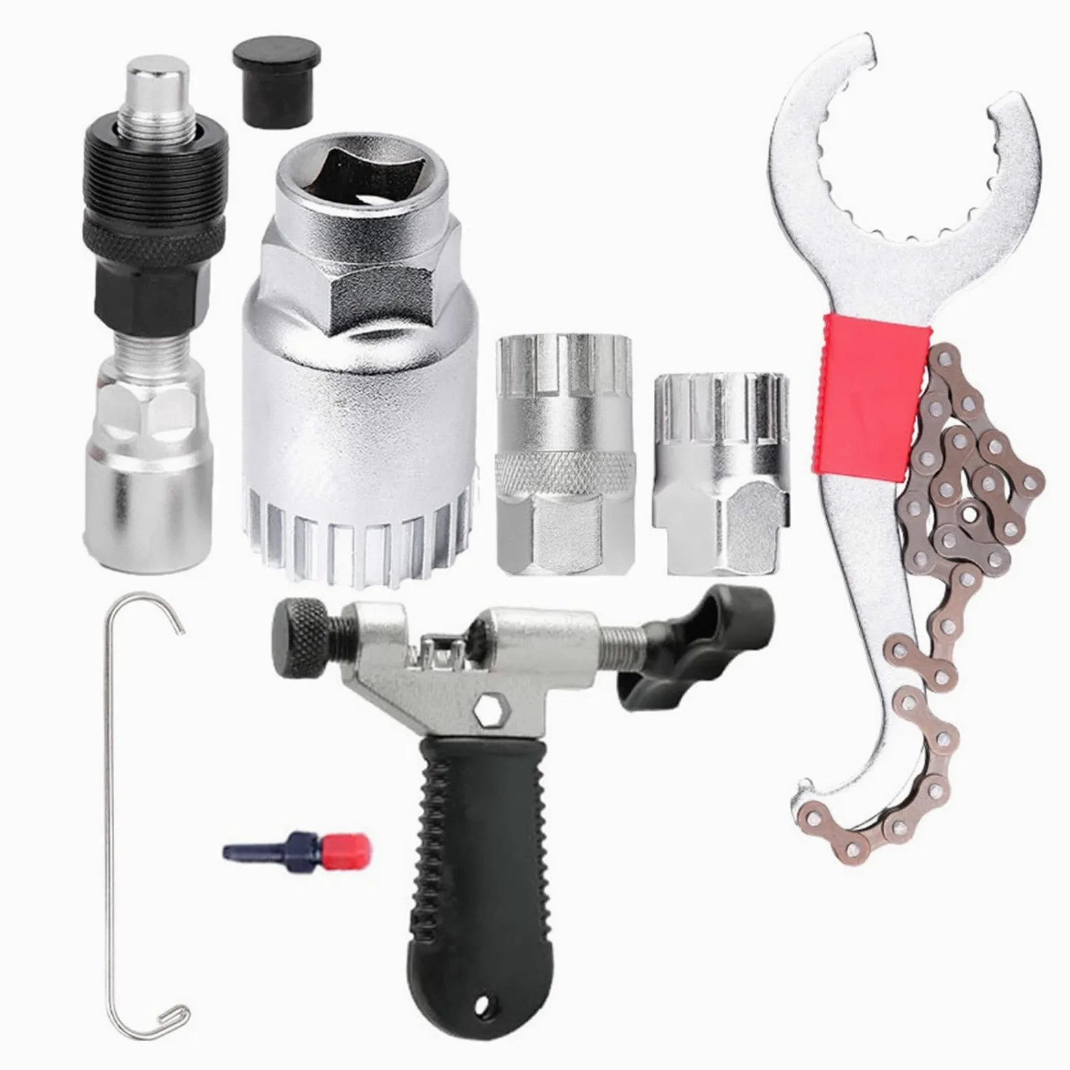 TRUSTTWO Kit de Mantenimiento de Herramientas de reparación de Bicicletas, Soporte Inferior de Bicicleta de montaña BB. Extractor, Extractor de Casete de Rueda Libre, Llave de Tubo The New