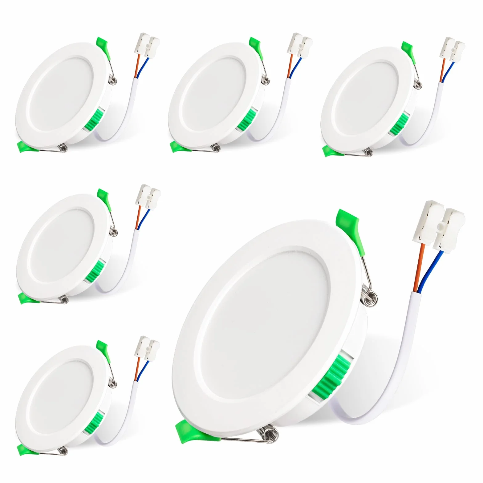 Hossom Downlight LED Techo Empotrable 7W 600LM 230V IP44 Corte 67-75mm Blanco Cálido 3000K Natural 4000K Frio 6500K Pack 6
