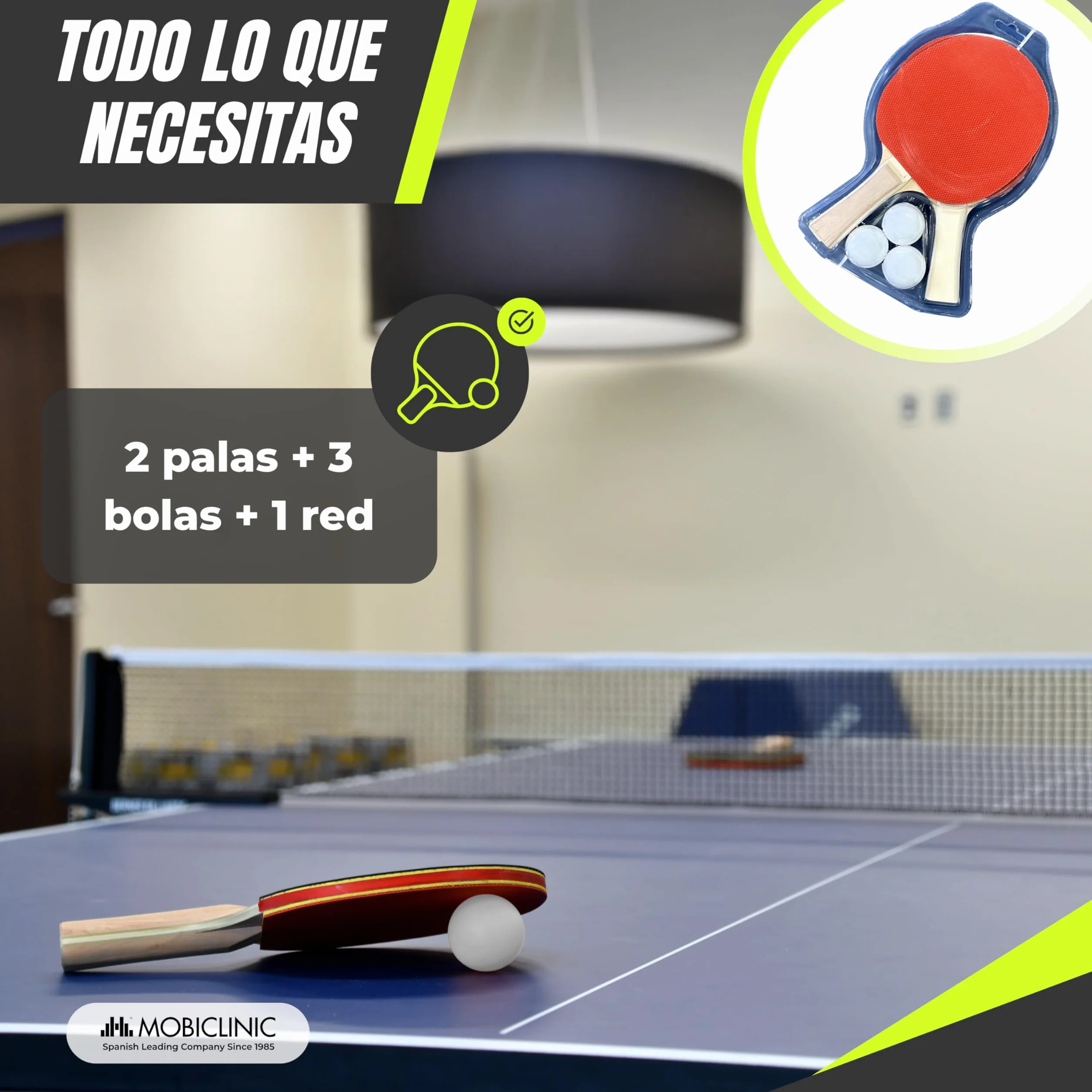 Mobiclinic Mesa de Ping Pong Plegable 274x152.5x76 cm Tokyo Azul