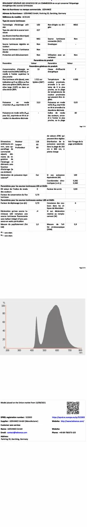 Osram Lámpara LED Classic A E27 100W Reemplazo Blanco Frío 4000K Mate Paquete 3