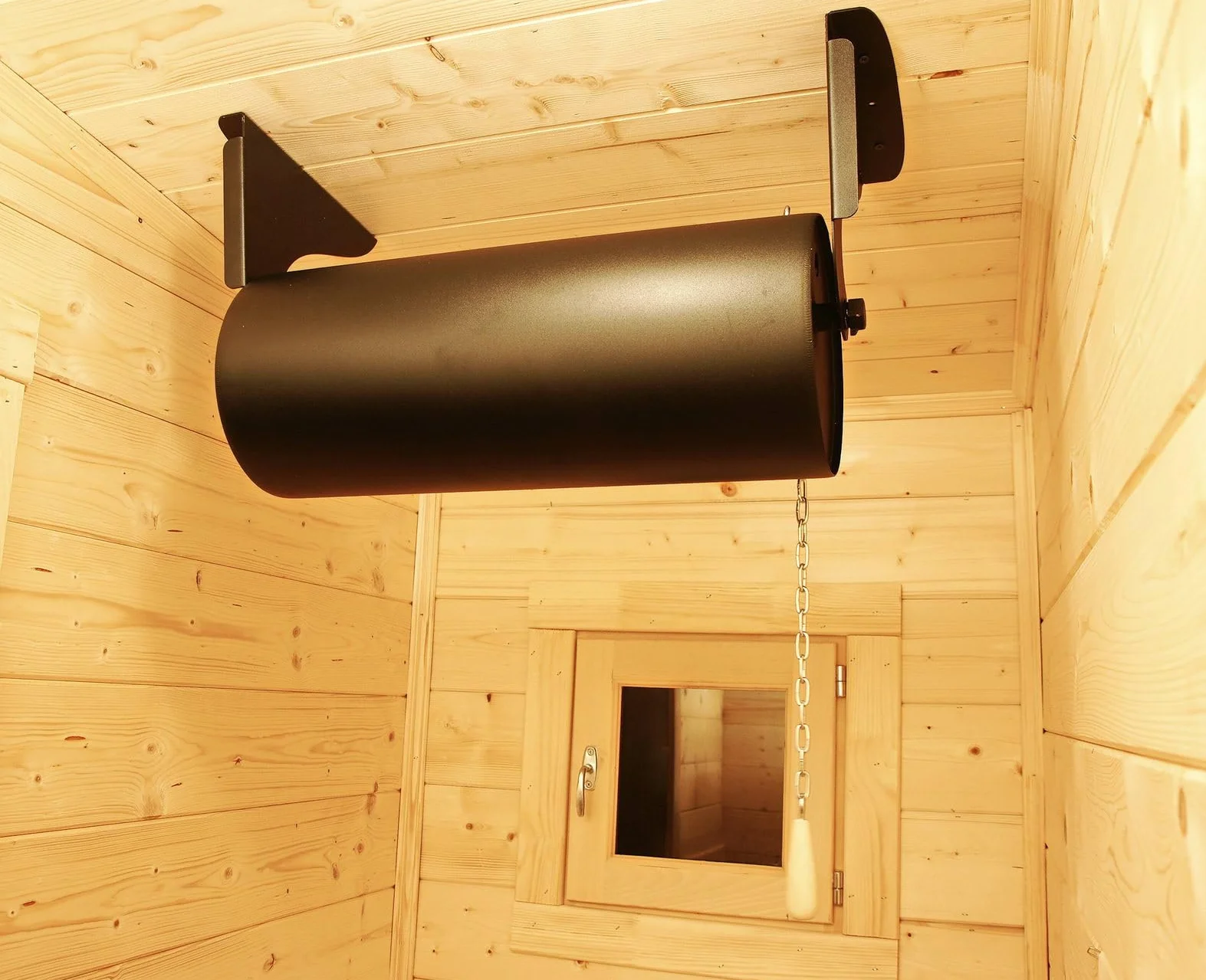 Saunainter Ducha de acero inoxidable para sauna, 16 litros, montable, recarga automática