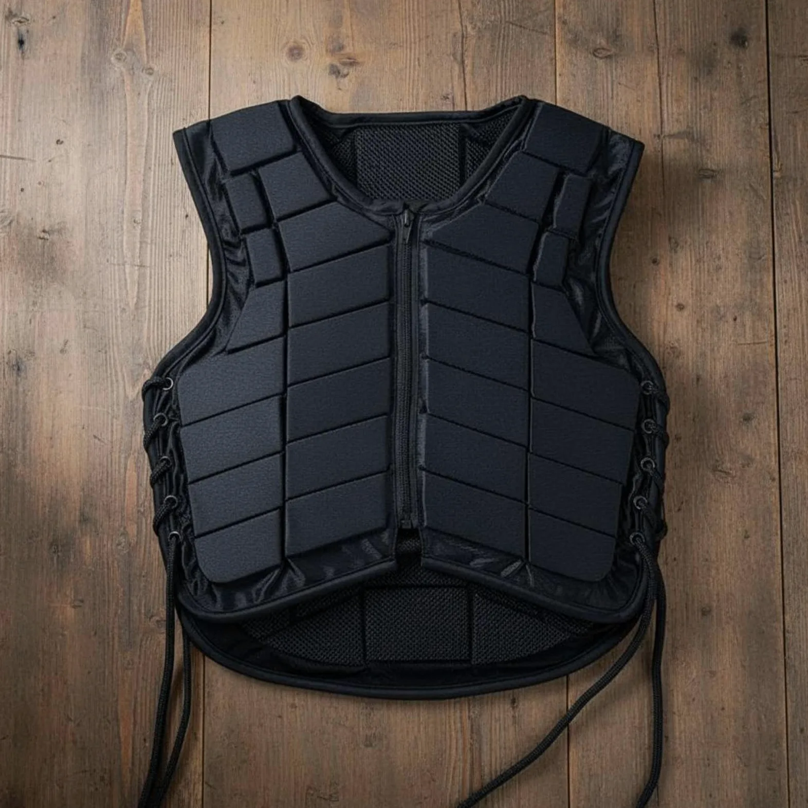 Chaleco Ecuestre con Protección contra Impactos Accesorio para Montar Caballos Chaleco Ecuestre con Lados Ajustables Malla Transpirable y Acolchado, Azul, Grande