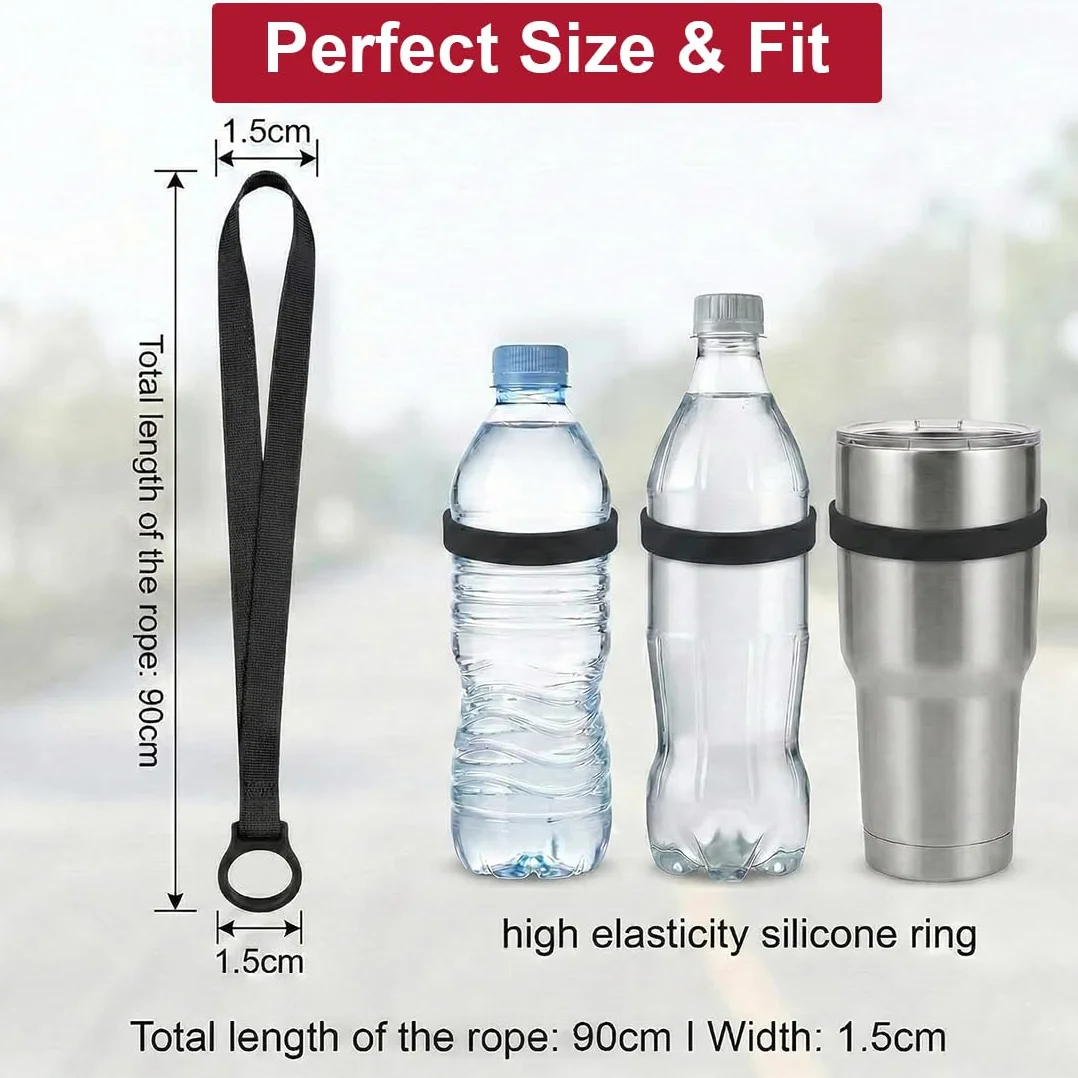 4 PCS Portavasos de Cerveza y Refrescos,con Correas 4, Portavasos de Cerveza Reutilizables para Festivales, Conciertos y Eventos al Aire Libre, Negro