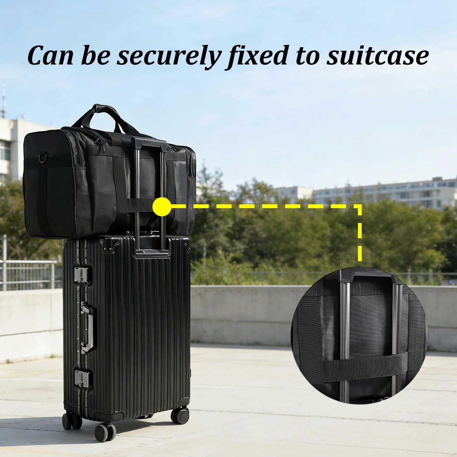 Bolsa De Viaje Hombre Mujere 62/92/115L Bolsa de Deporte Gimnasio Grande Bolso De Lona Hidrófugo Plegable Travel Duffel Bag Gym Bag Sport Duffle con Compartimento (Negro, 115L)