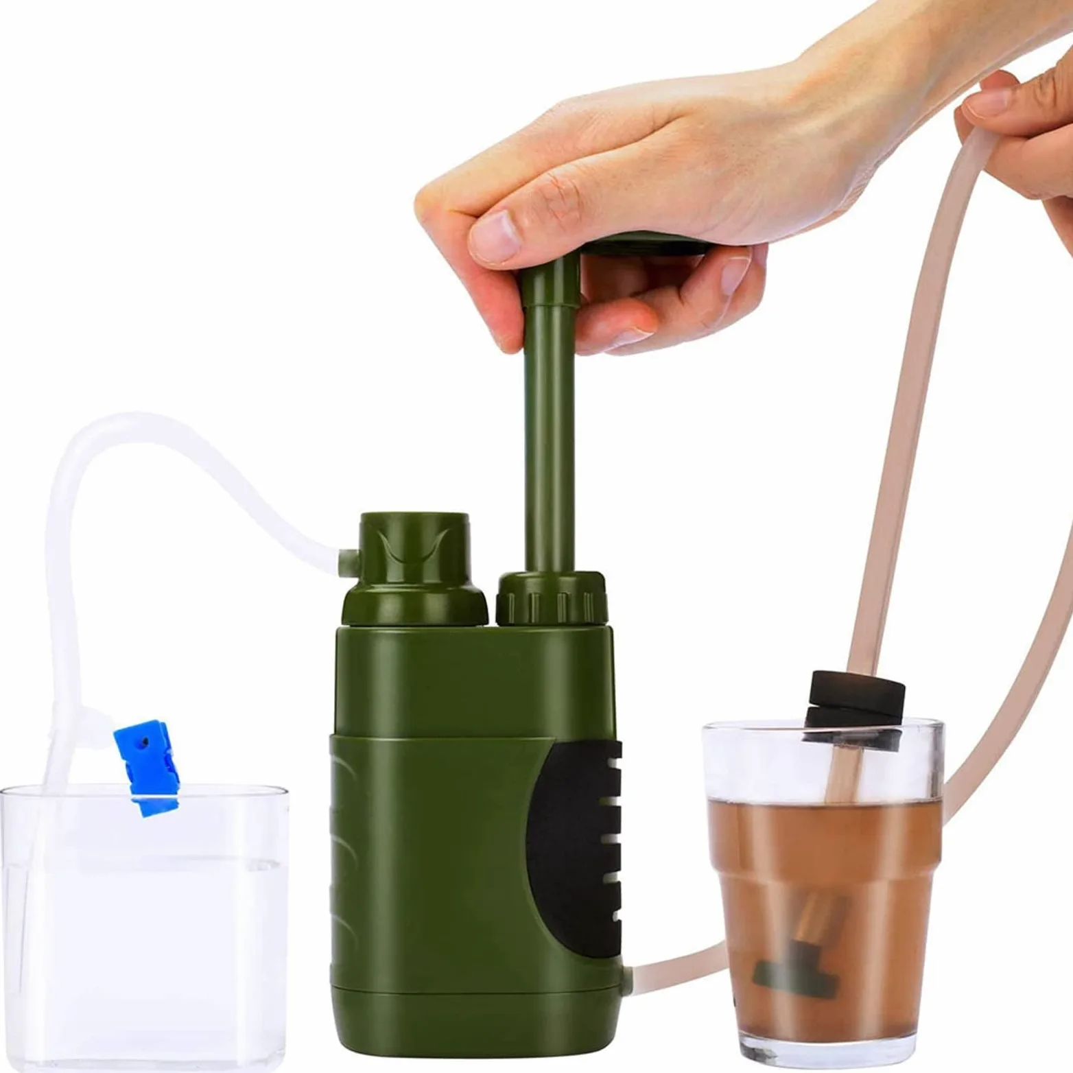 Filtro de Agua Personal Portátil Mini, Purificador Agua Emergencia, Purificadores Agua Portátiles para Senderismo, Acampada, Prevención de Crisis Y Emergencias