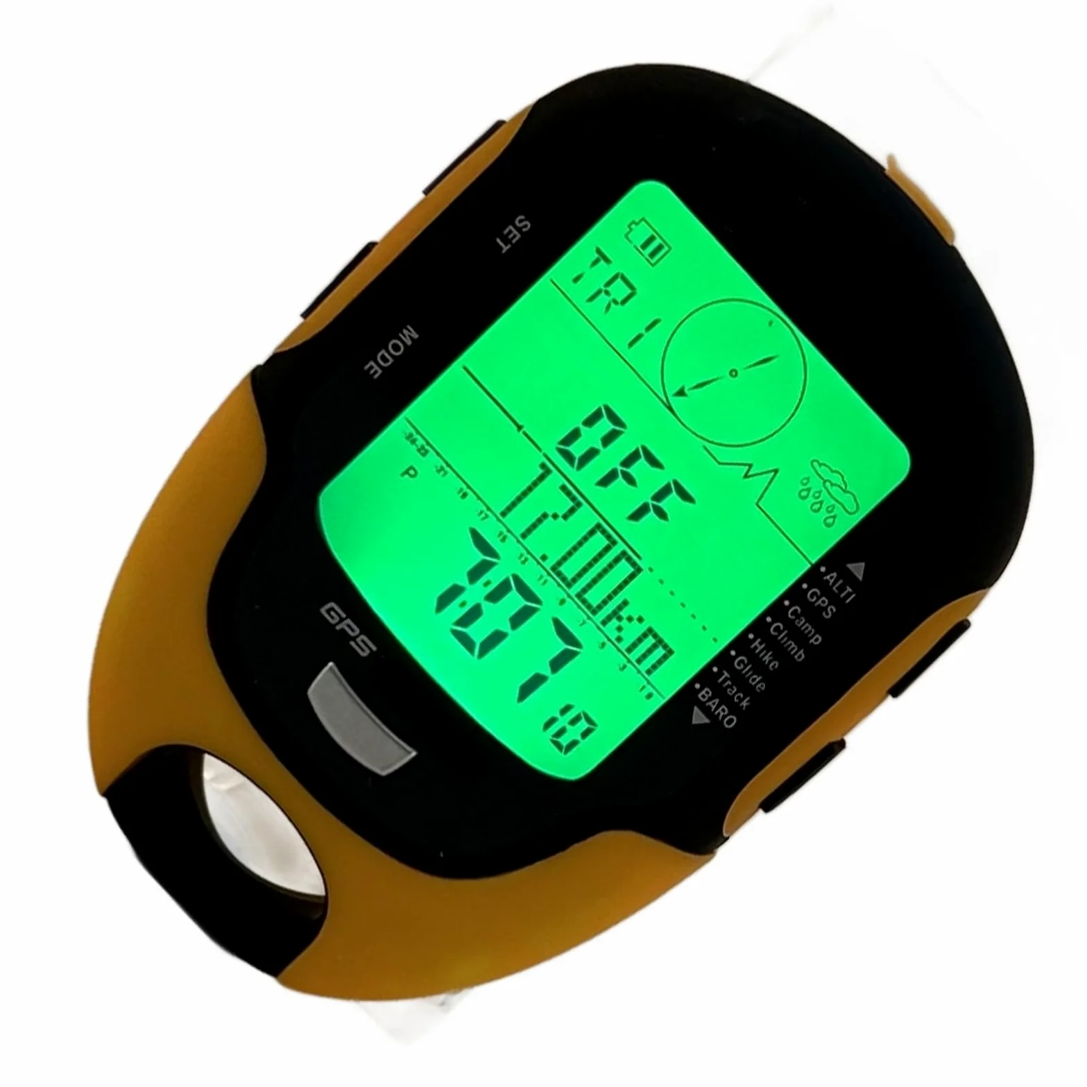 Altímetro electrónico GPS IPX4 Grado Impermeable Navegación Exterior Medidor de altitud Temperatura Humedad Brújula