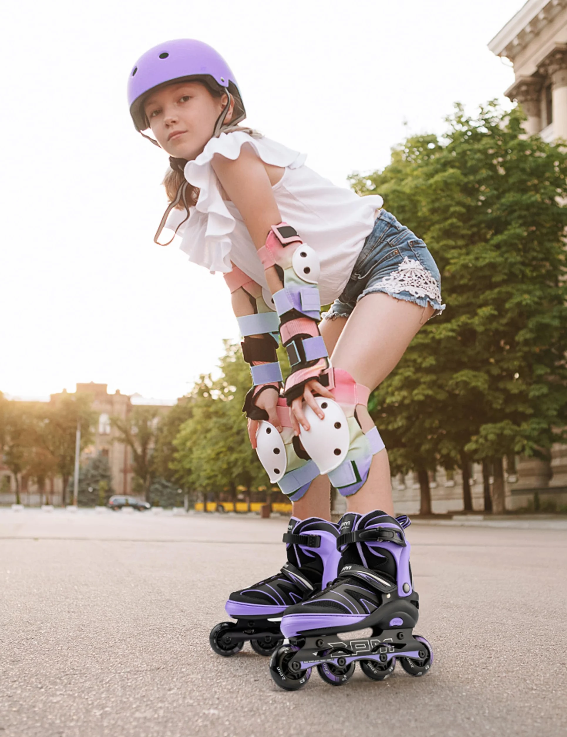 2PM SPORTS Regulable Patines en línea para niños y niñas con Ruedas de PU 82A
