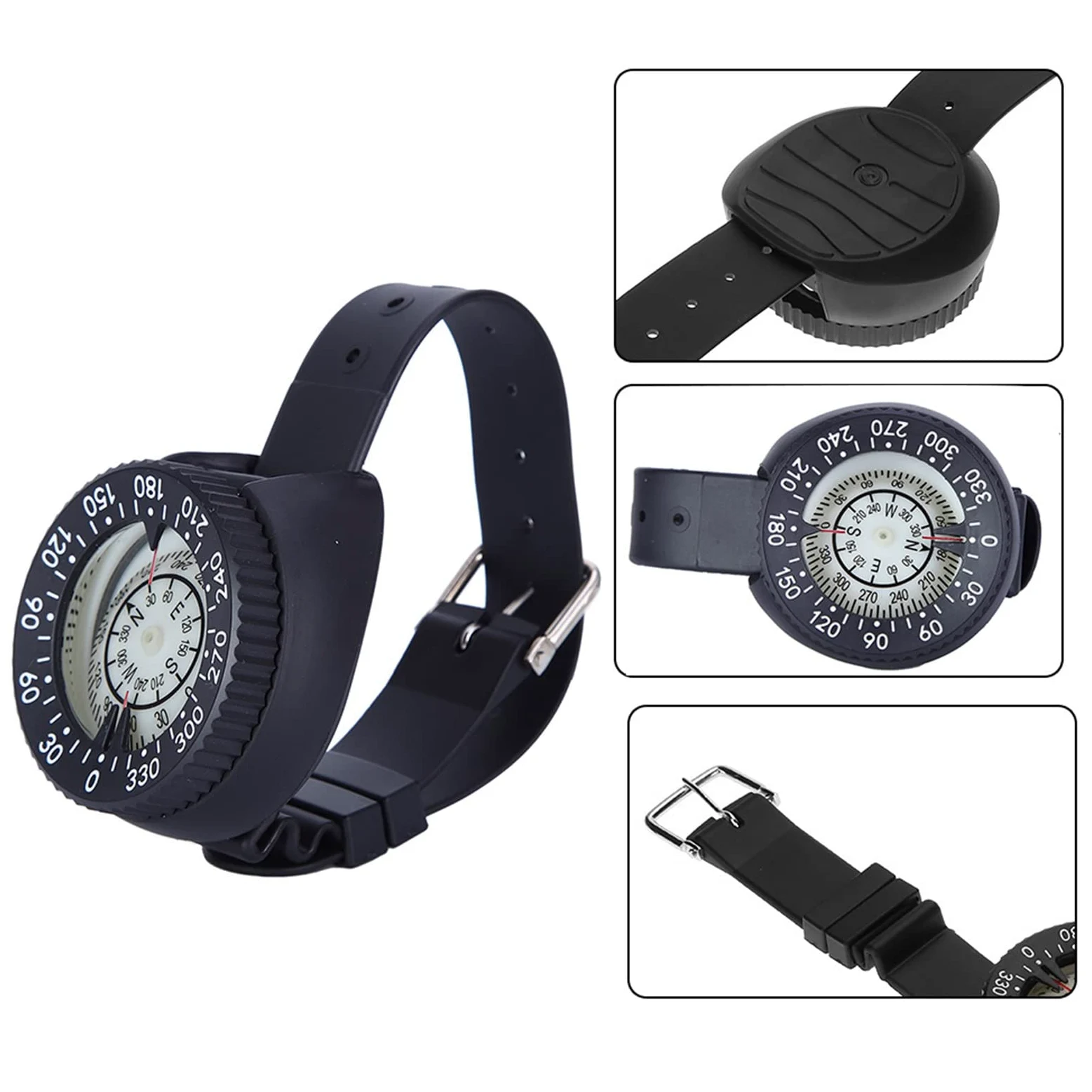 Brújula de Buceo para Muñeca, Plástico Ligero, Impermeable, para Excursionistas, Buceadores y Escaladores