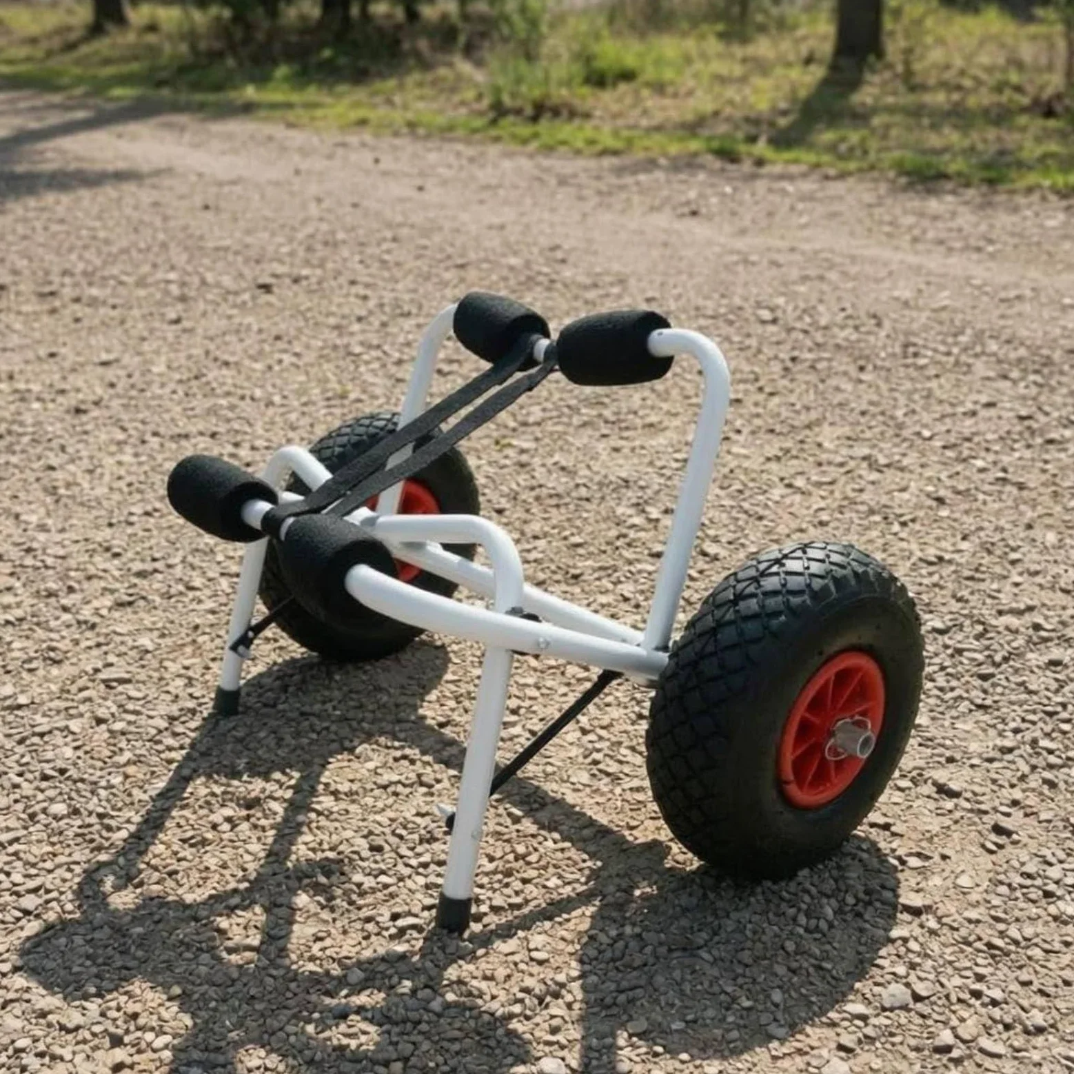 Carrito de Kayak Plegable Carro Remolque Soporte Transporte Carga Marco de Aluminio con Neumáticos Inflables y Acolchado de Espuma Adecuado para Embarcadero Lago Excursiones