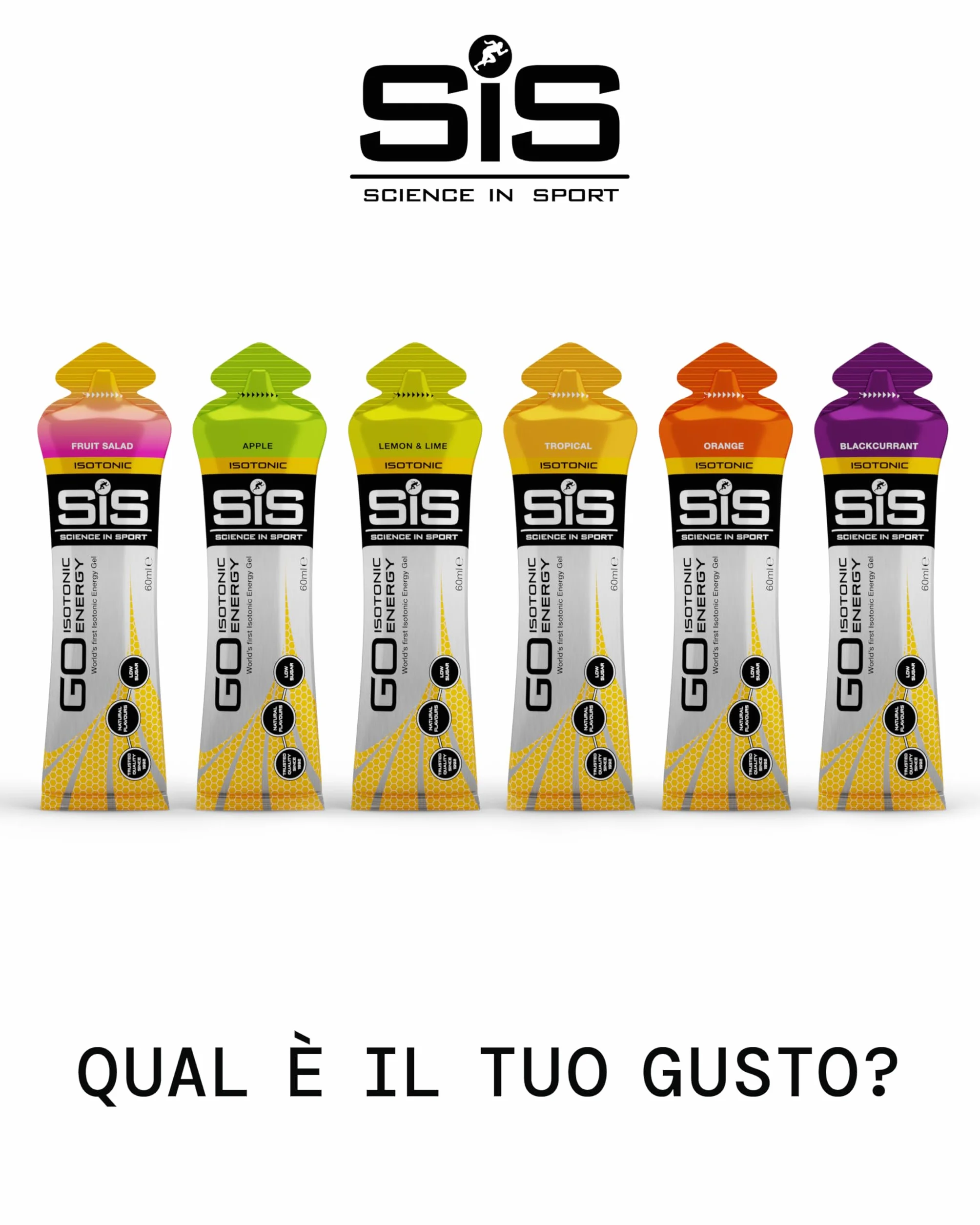 Science in Sport GO Isotonic Energy Gel 30x60ml Lima-Limón, Vegano, 22g Carbohidratos