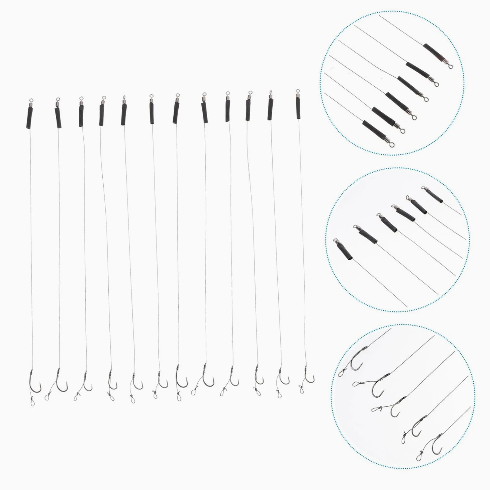 TOYANDONA 5 Series Juego De Anzuelos Sedal Anzuelos De Pesca Sin Púas Ganchos Circulares para Anzuelos Metalicos De Pesca Anzuelos De Pesca De Agua Salada 12 Piezas X 5