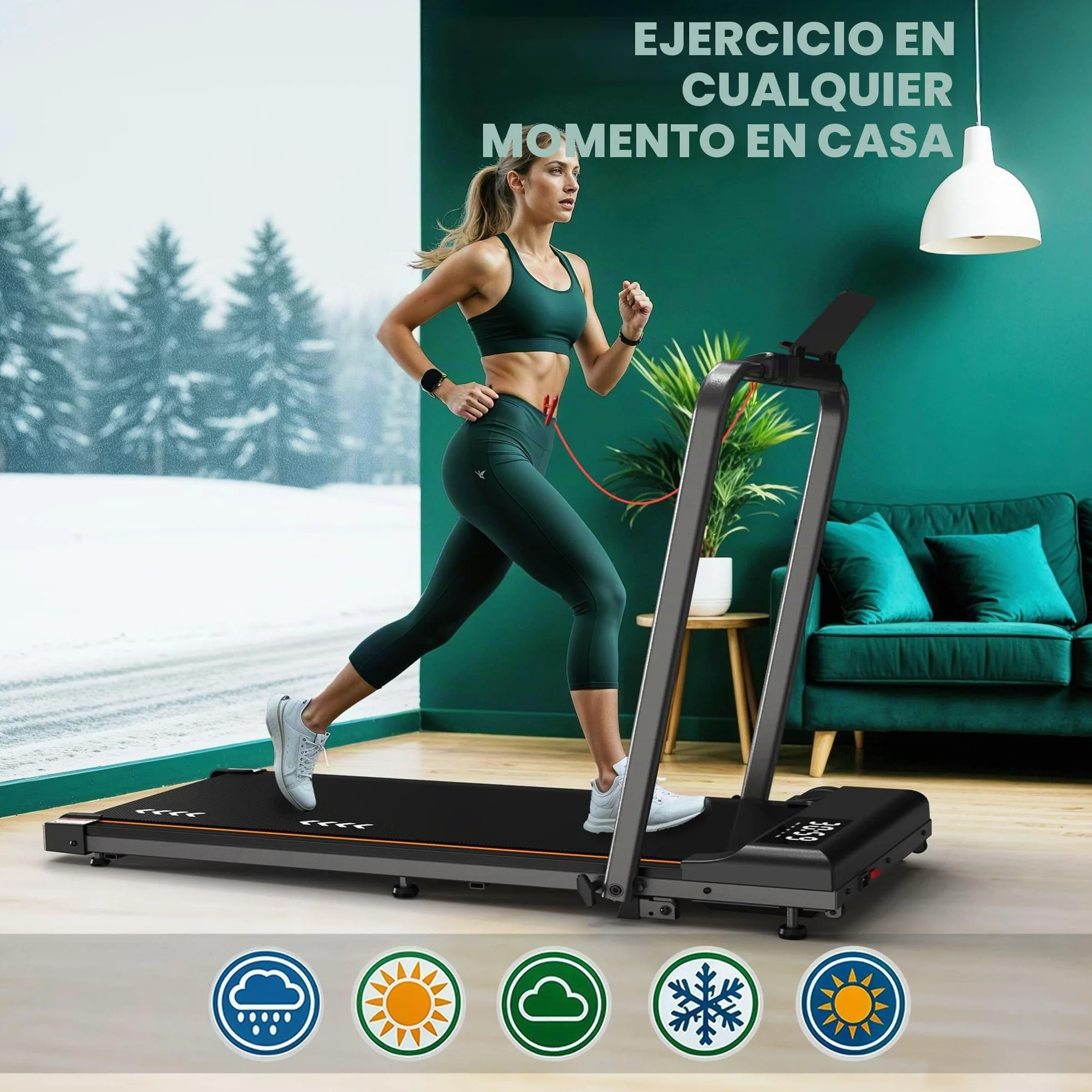 Cinta de Correr Plegable, 7% Inclinación, 2.5HP Walking Pad para Debajo del Escritorio, 4 en 1 Cinta de Correr Eléctrica para Hogar/Oficina | TW1 1-6km/h | TW2 1-12km/h |FT50 12KM/H App & Bluetooth