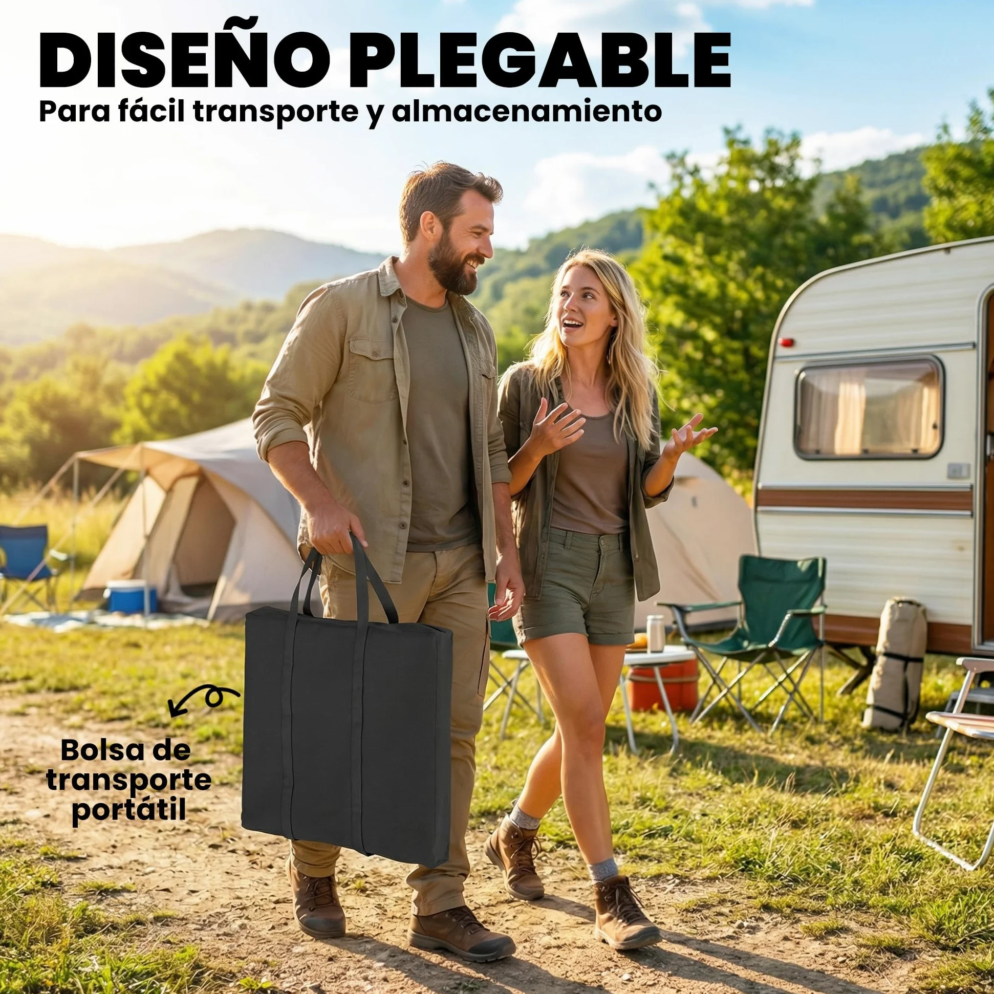 Outsunny Mesa Plegable Camping con Fregadero, Mesa Portátil con Grifo, Altura Regulable, Cubo Plegable, Bolsa de Transporte, Regla, Ranuras para Cuchillos, Mesa Auxiliar Exterior para Jardín Terraza
