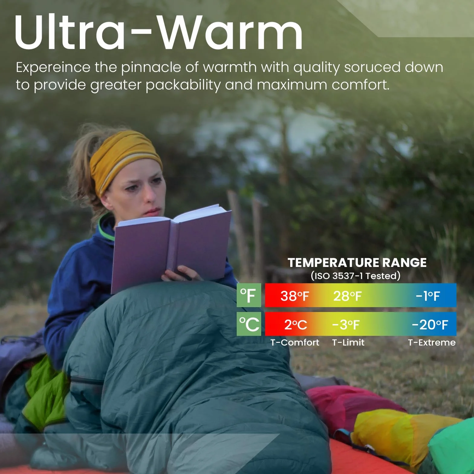 Saco de dormir ultraligero 850 plumón ultraligero manta de camping