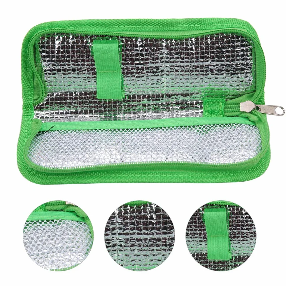 Estuche de Viaje para Enfriador de Insulina, Bolsa Portátil, Organizador Diabéticos, Aislado Isotérmico (Verde)