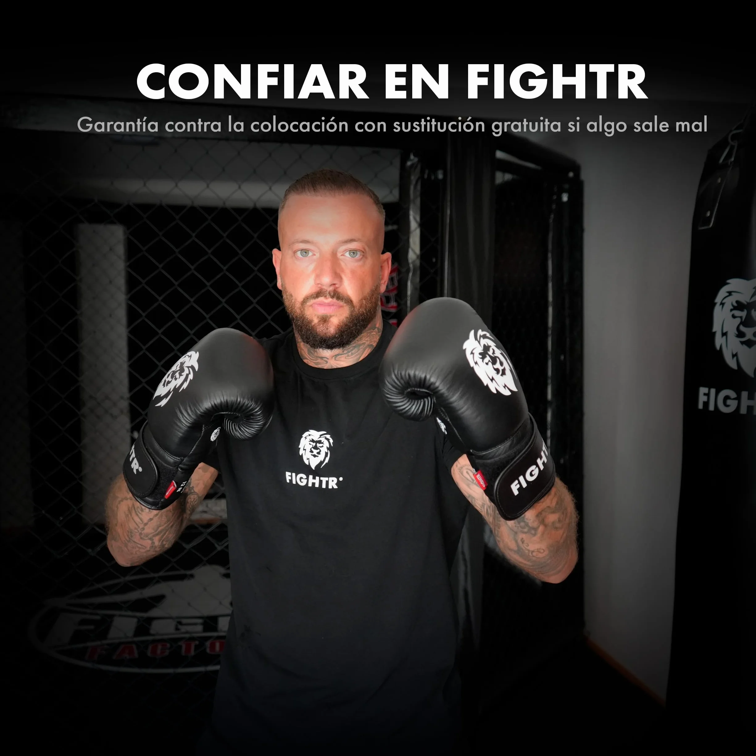 FIGHTR® Guantes de Boxeo de Piel auténtica 10-16 oz con Bolsa de Transporte