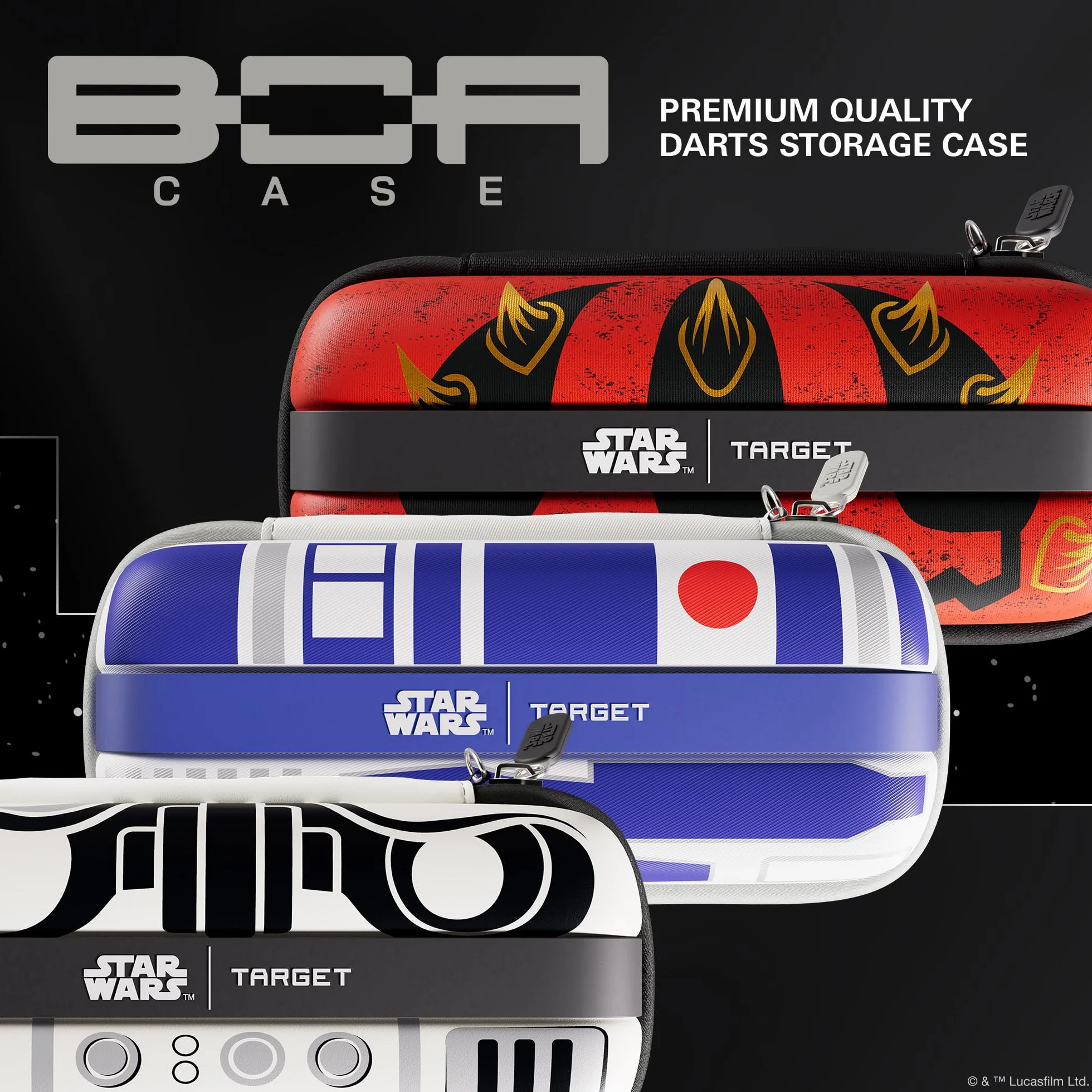 Target Darts Star Wars Stormtrooper Boa Cartera | Storm Trooper Estuche para Dardos Diseño Imperial, Compartimento para Puntas Swiss Point, Carcasa Rígida y Organizador Accesorios
