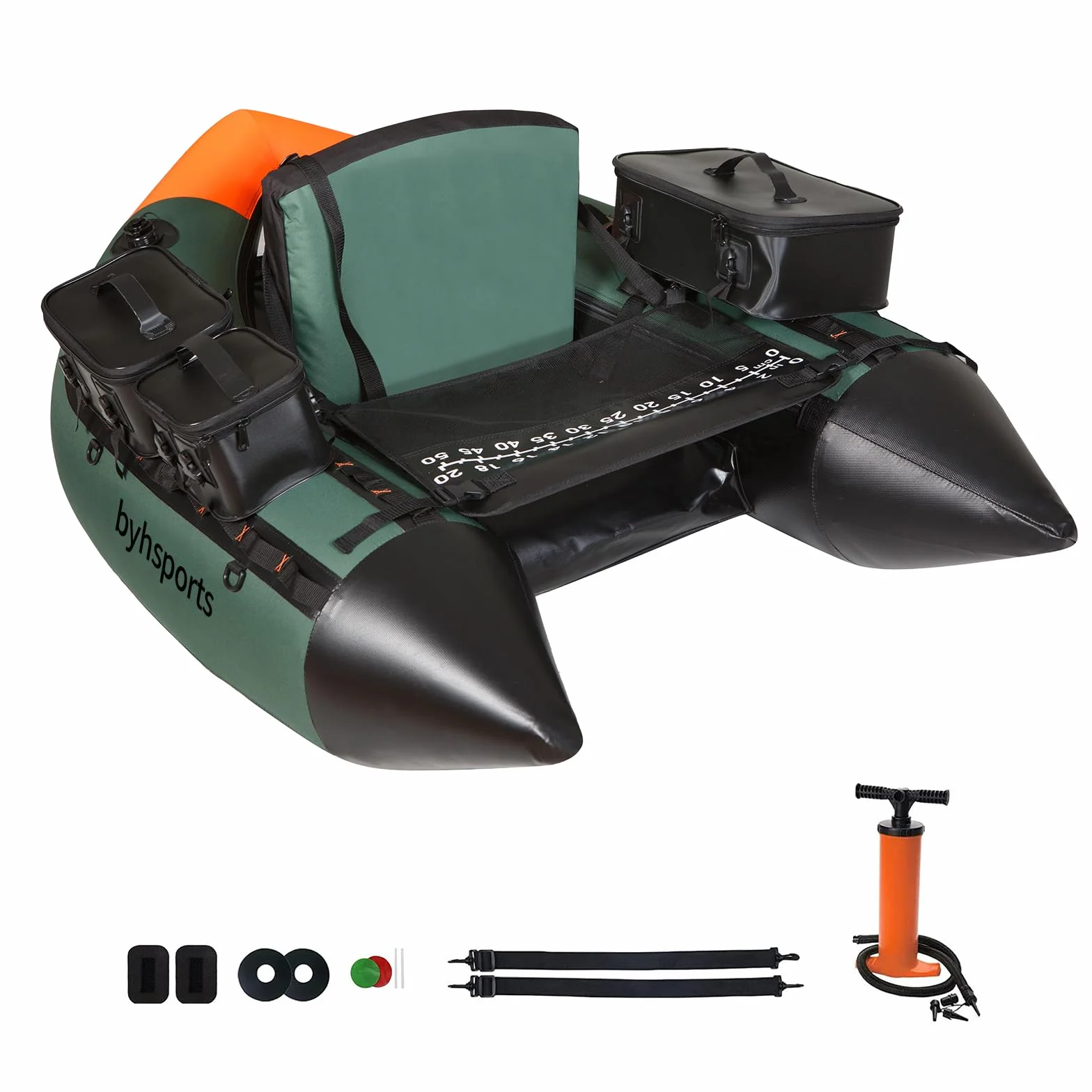 Tubo flotante profesional de pesca, Tubos flotantes para pesca, Tubo flotante inflable de pesca con capacidad de carga de 158KG, Bote pequeño, Bote pequeño con soporte para caña, Inflador