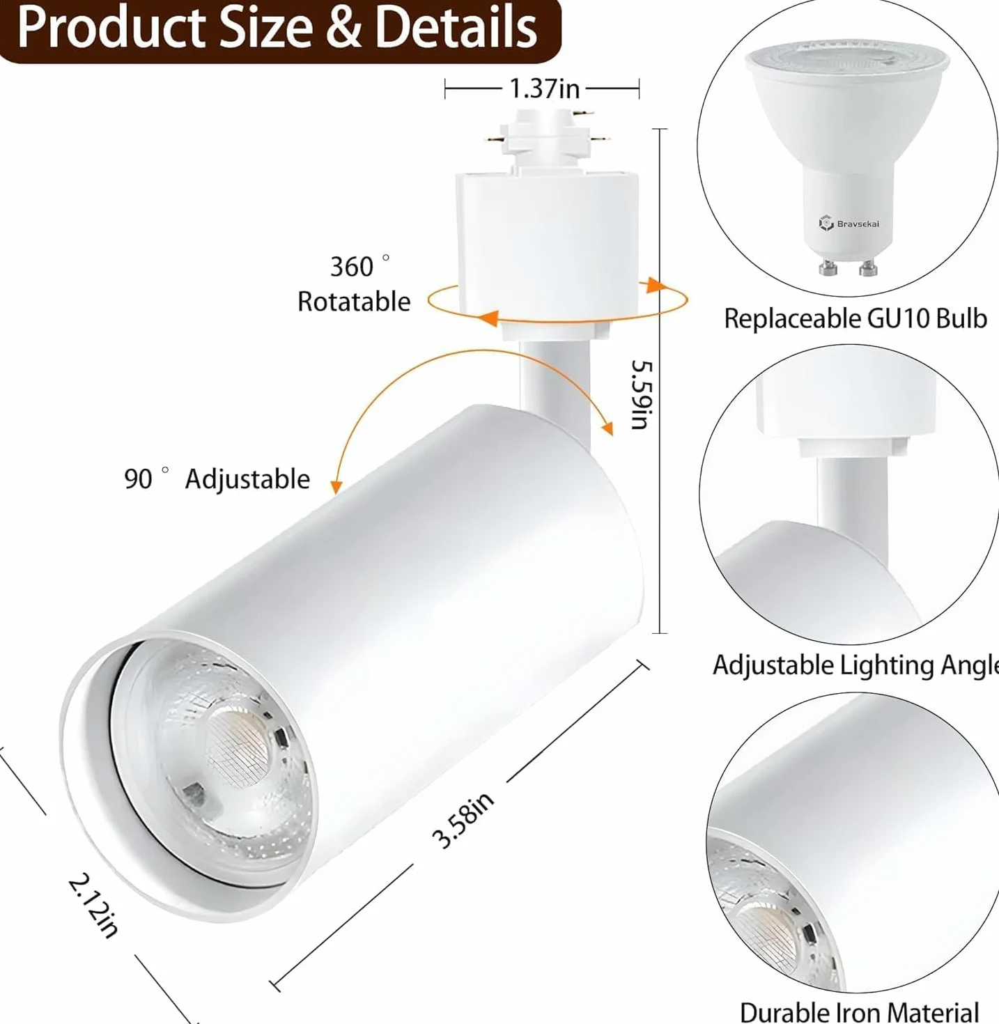 GU10 16-Color RGB Track Lighting Kit, 8-Pack Color Changing Spotlights with 2x1.5M H-Rail, IR Remote