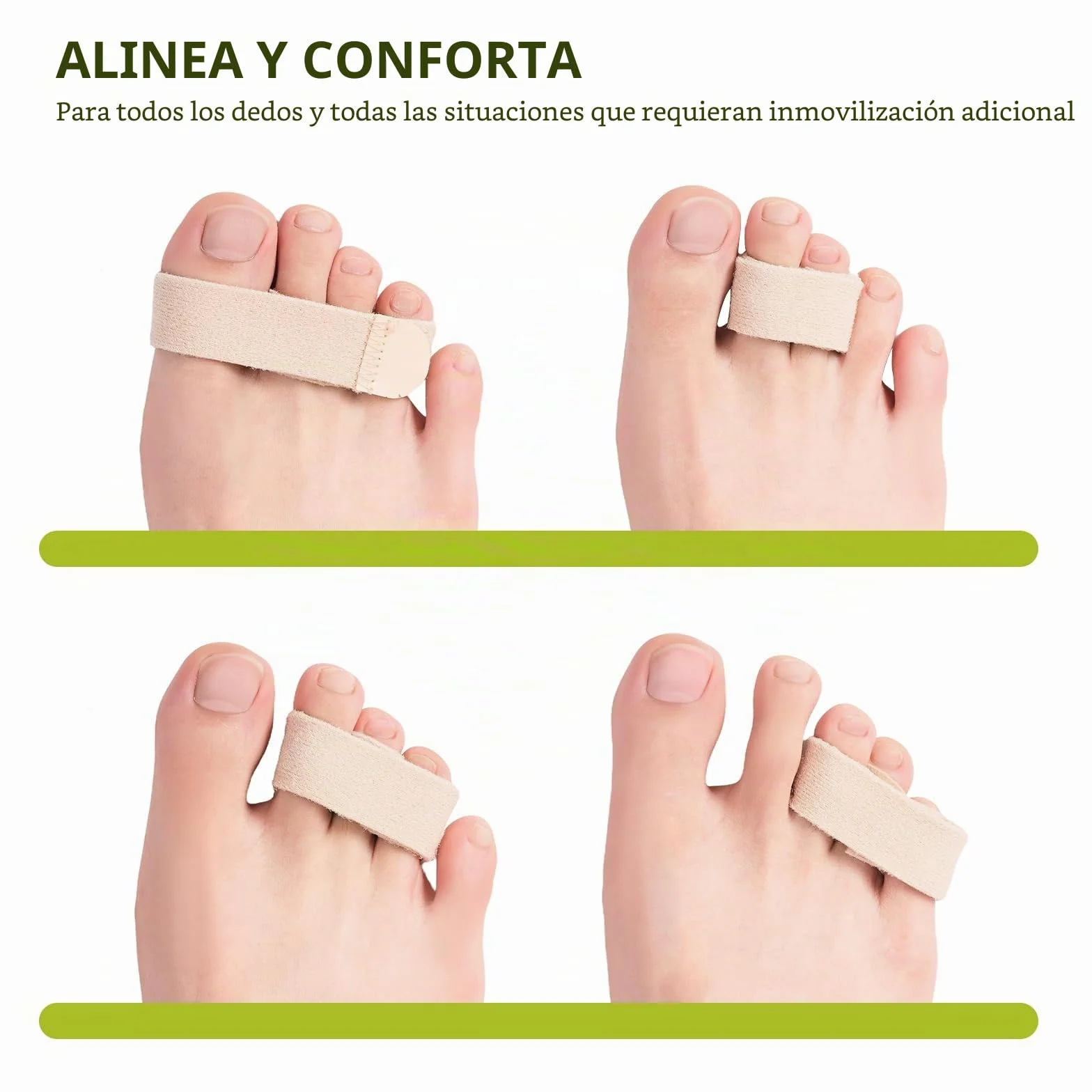 Bukihome 6 Piezas Enderezador de dedos en martillo, vendas de tela reutilizable, Beige