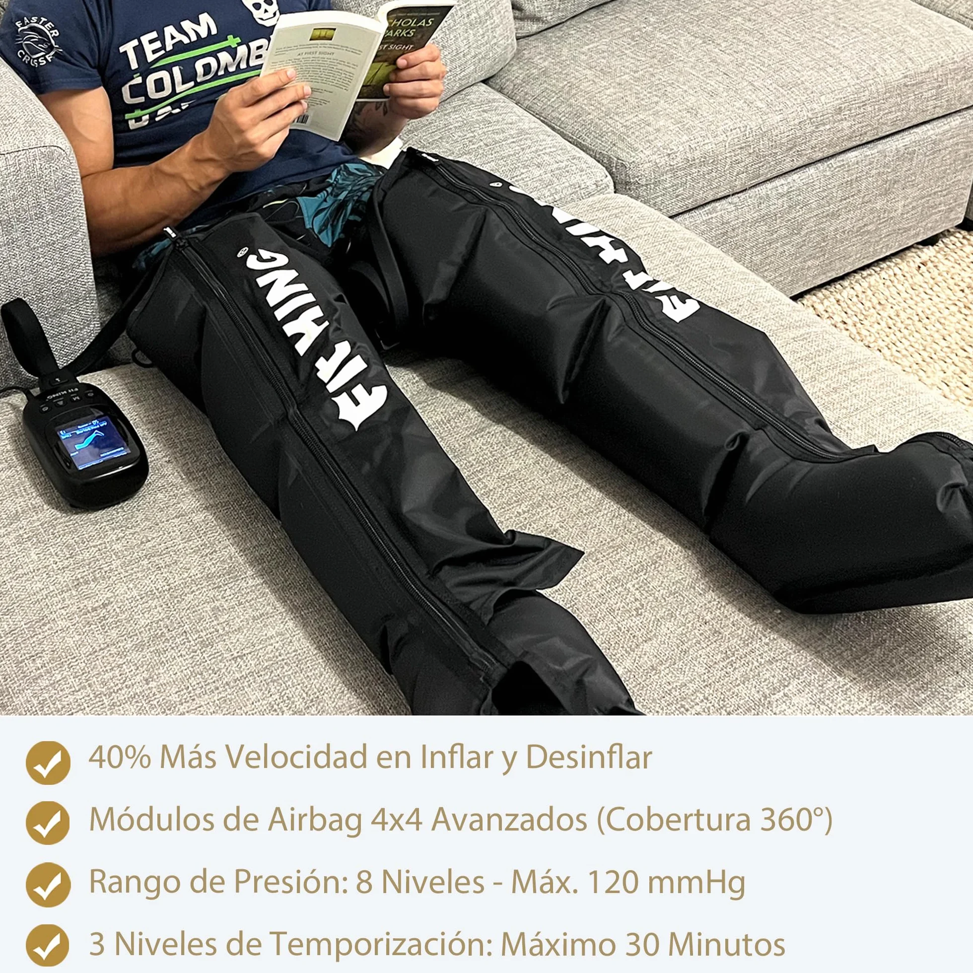 FIT KING Botas Presoterapia Piernas Masajeador Circulación Sanguínea Aliviar Dolor