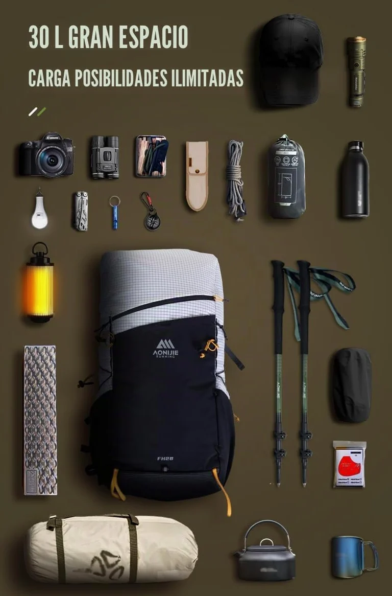 AONIJIE Mochila de escalada de gran capacidad de 30 l para acampar al aire libre, bolsa de viaje para senderismo, trekking, montañismo