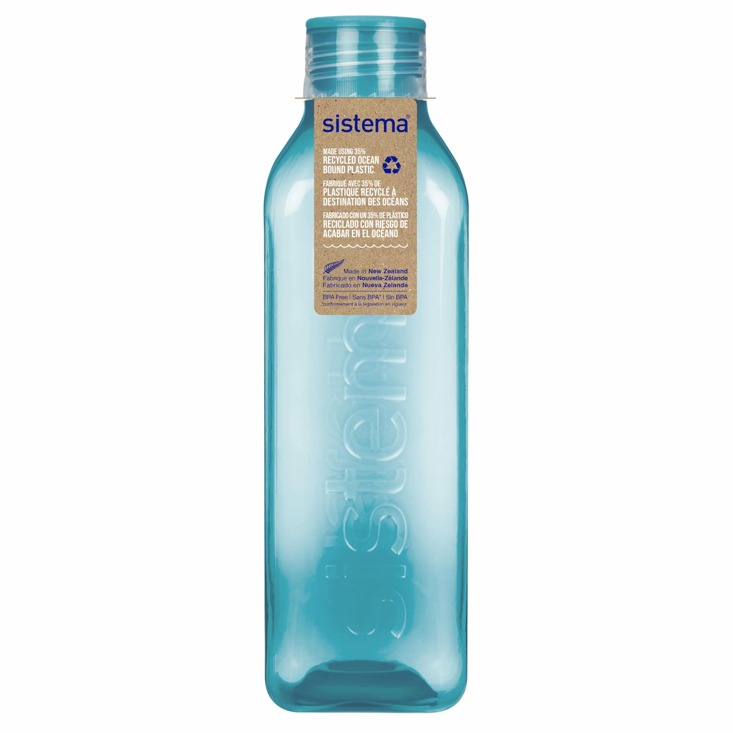 Sistema Square Botella agua 1 Litro | Hermética Botella agua niña | Piedra azul turquesa | 1 unidad