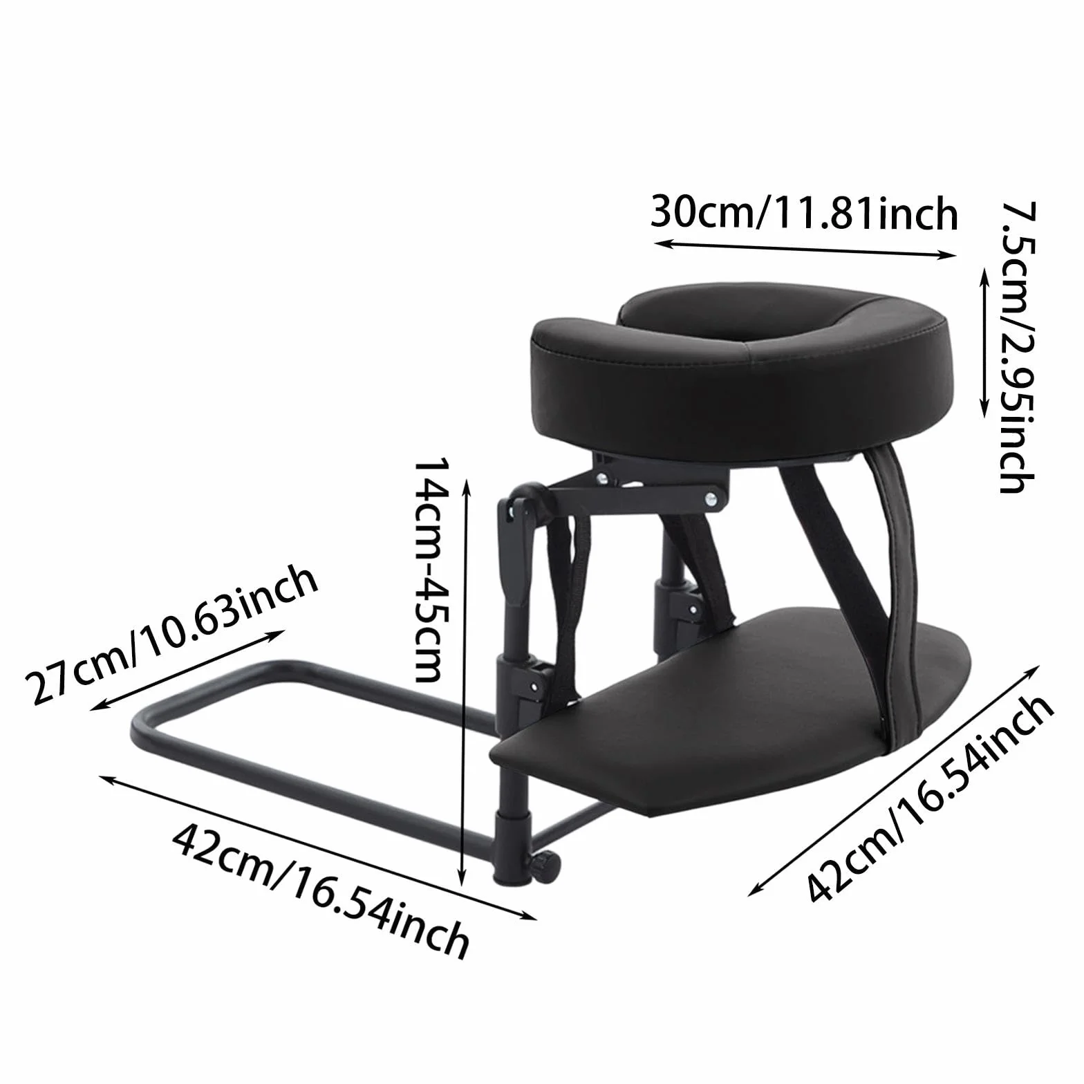 MagiDeal Reposacabezas para Colchón Almohada de Masaje Boca Abajo Altura Ajustable Multifunción Cojín de Relajación Facial Negro