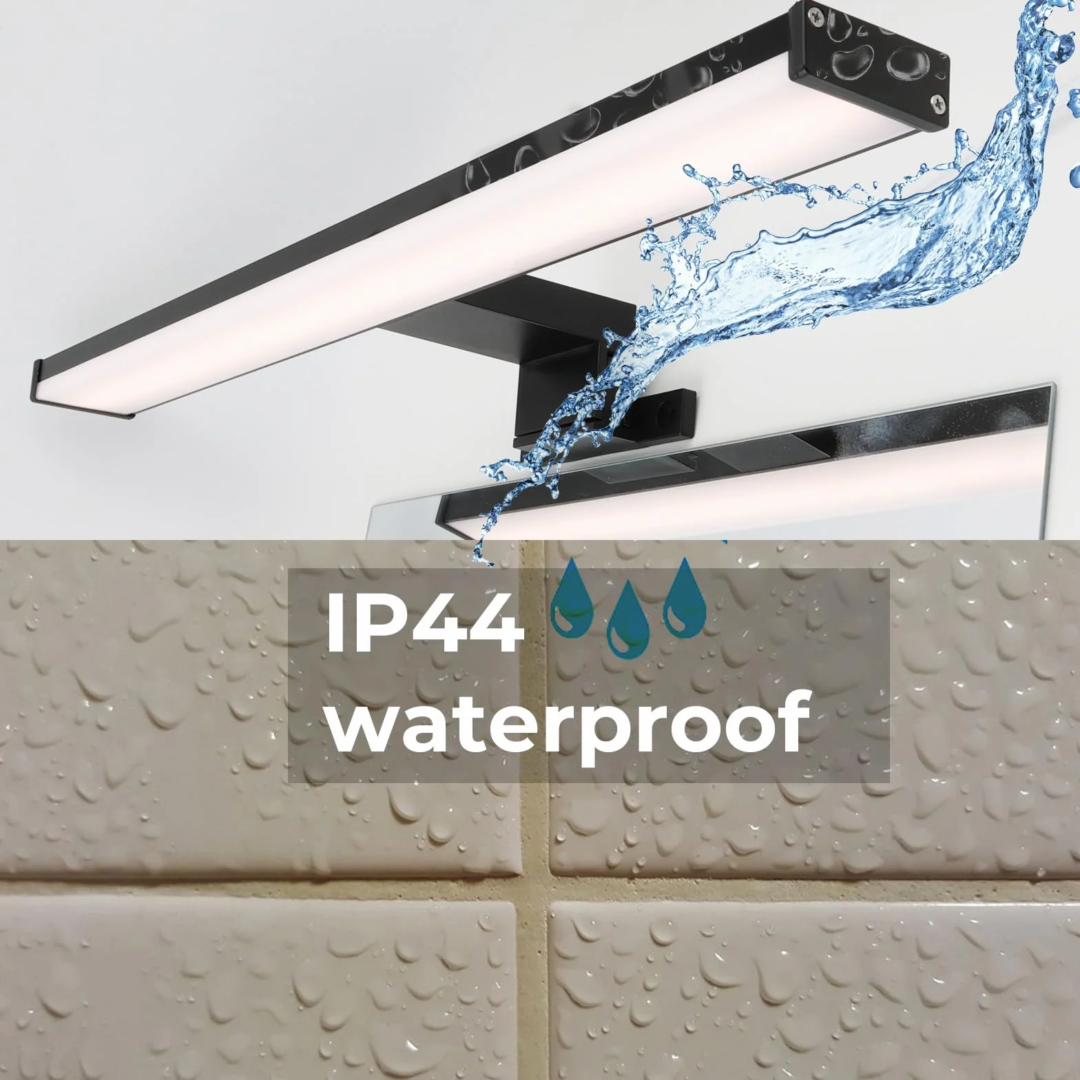 Alpinaluz Aplique LED para Espejo de Baño 40cm 10W IP44 Luz Blanca Neutra 4000K Aluminio Policarbonato Negro