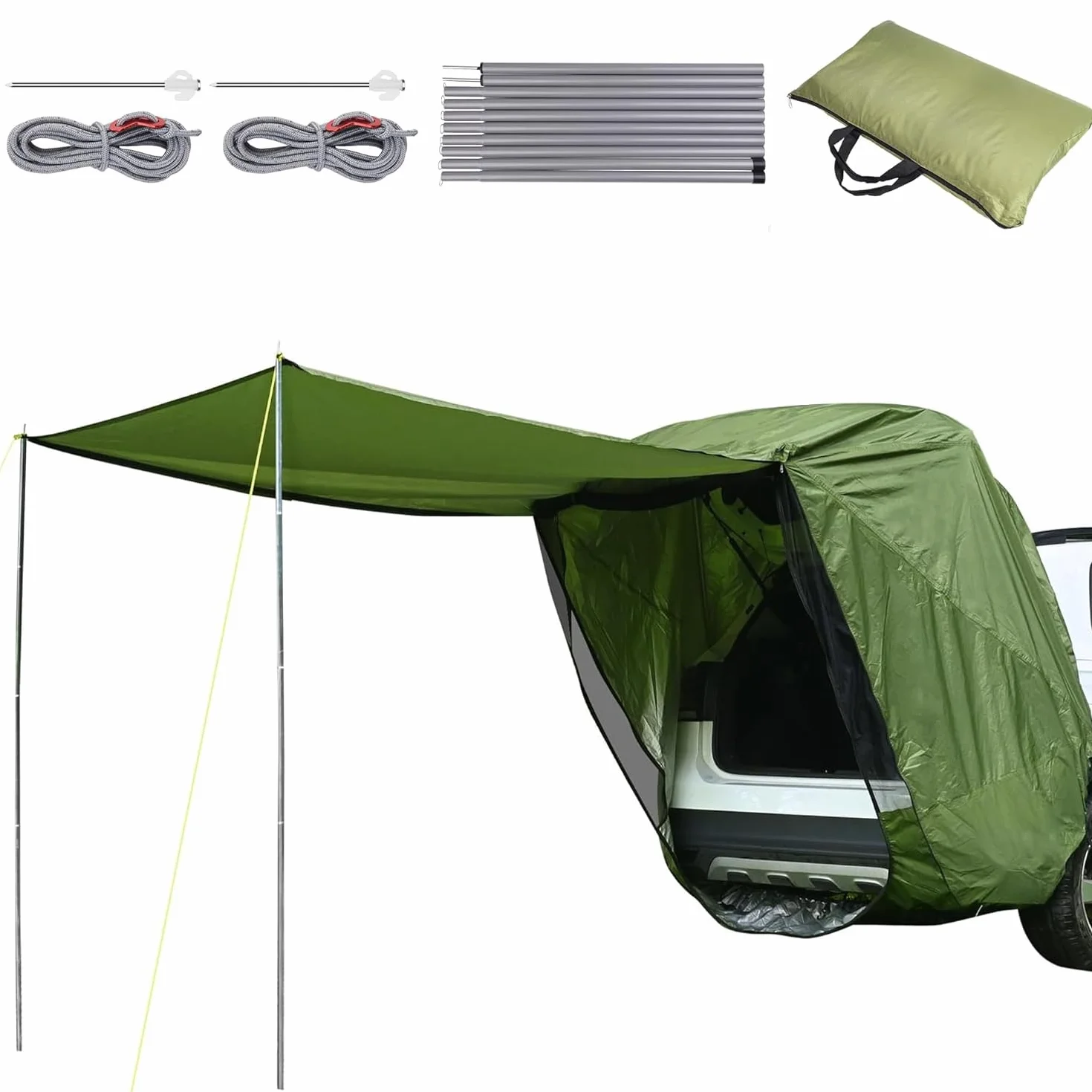 Tienda Trasera de Gran Capacidad para MPV - Toldo Campaña Impermeable con Barra de Soporte Integrada - Compatible con Adaptado a Peugeot Partner, Citroën Berlingo, Ford Tourneo