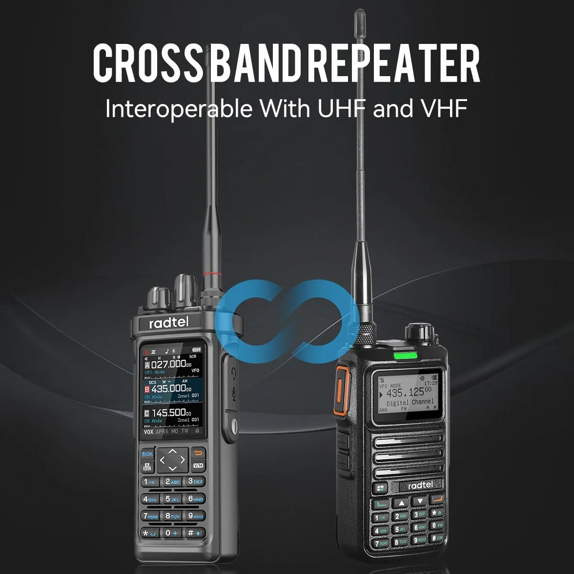 Radtel RT-950 10W Radio de Mano bidireccional de Largo Alcance, recepción Am/FM/CB/SW/MW/LW, GPS/APRS, programación inalámbrica Bluetooth, NOAA, analizador de Espectro (con Cable de programación)