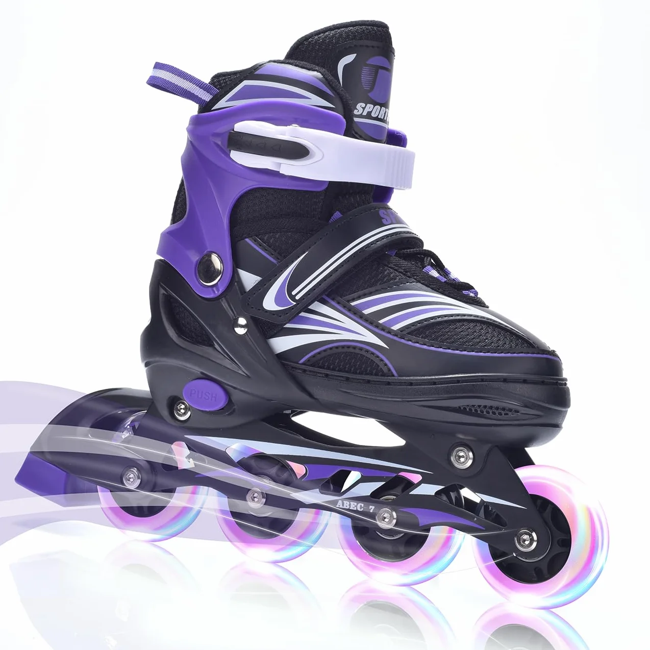 ERNAN Patines en línea, Patines en línea Ajustables iluminados para niños, Patines en línea para niños y niñas,jóvenes, Principiantes