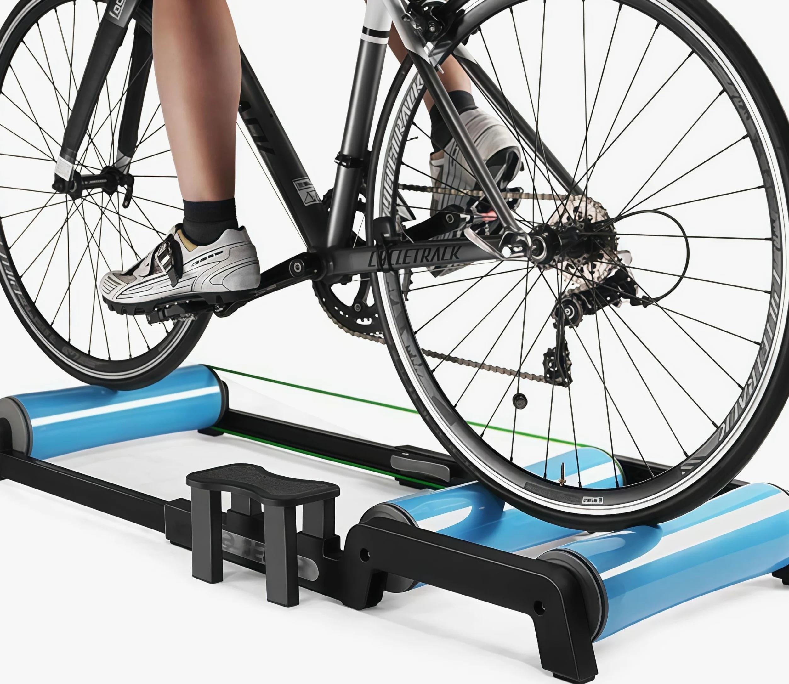 Entrenador de bicicleta plegable, rodillos de resistencia ajustables para ciclismo en interiores y entrenamiento de fitness