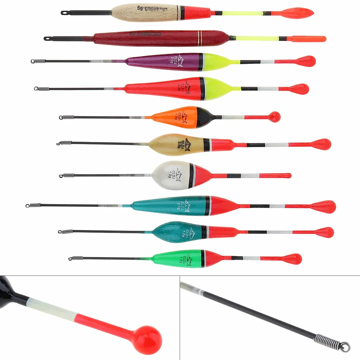 Flotador de pesca y bobber – Palo ovalado de madera de trucha para pesca