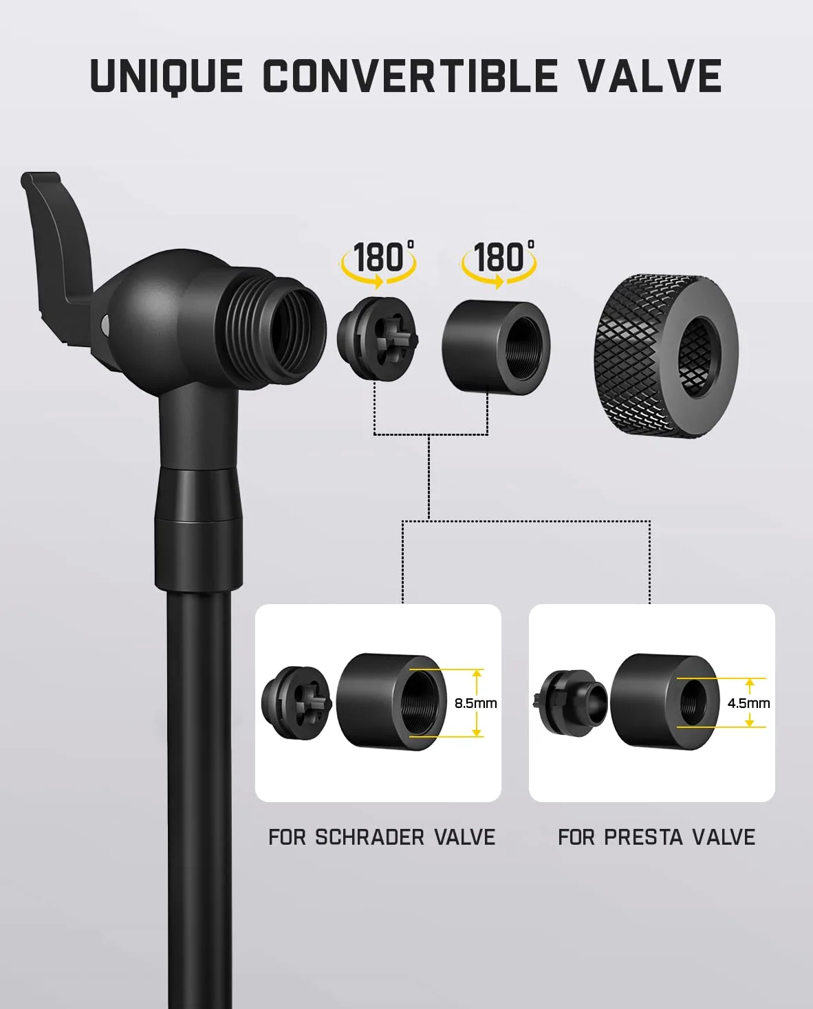 Bomba para Bicicletas Fanttik X9 Ace Mini y Adaptador para Manguera de Aire
