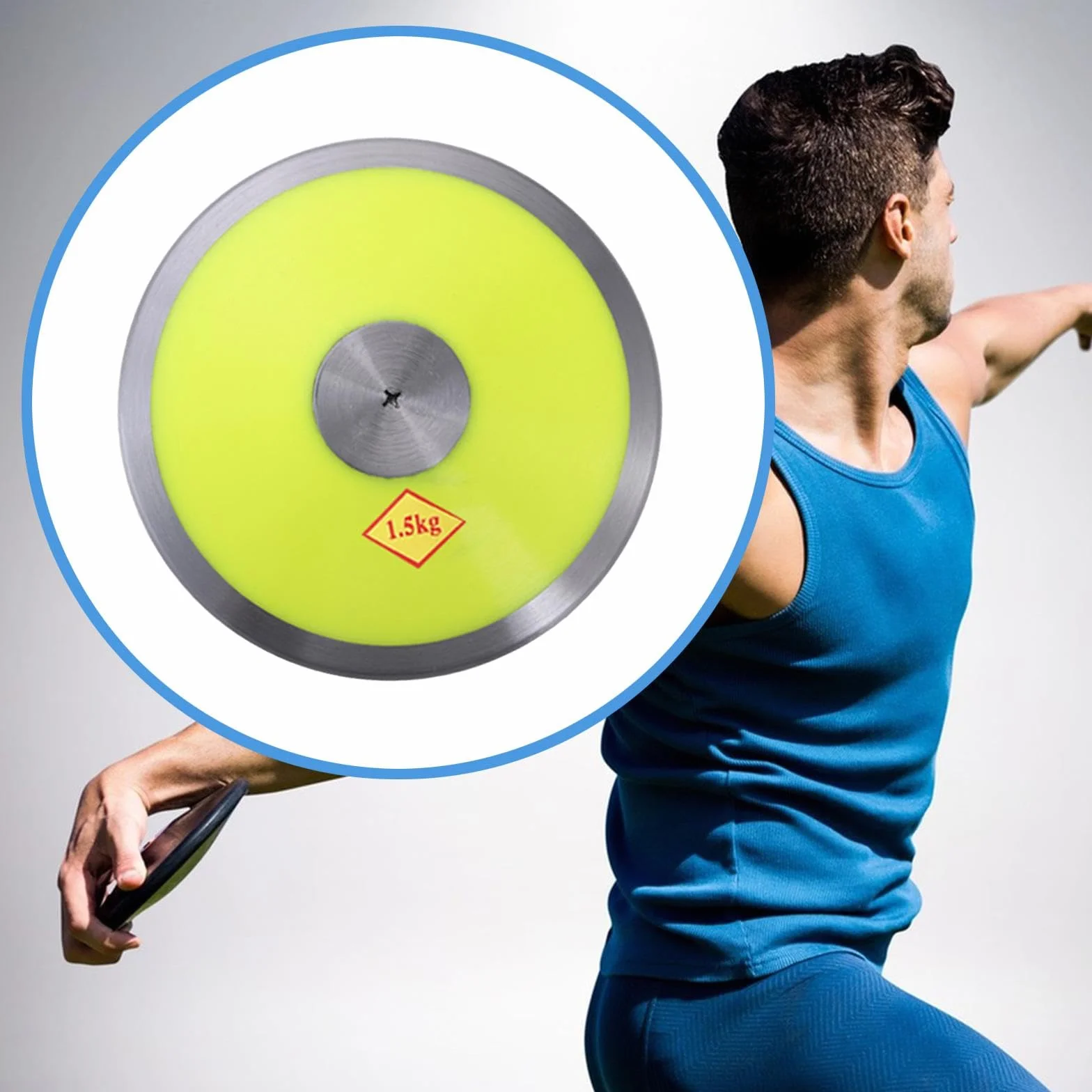 Disco de Nailon 1,5 kg Centro de Acero Entrenamiento Atletismo