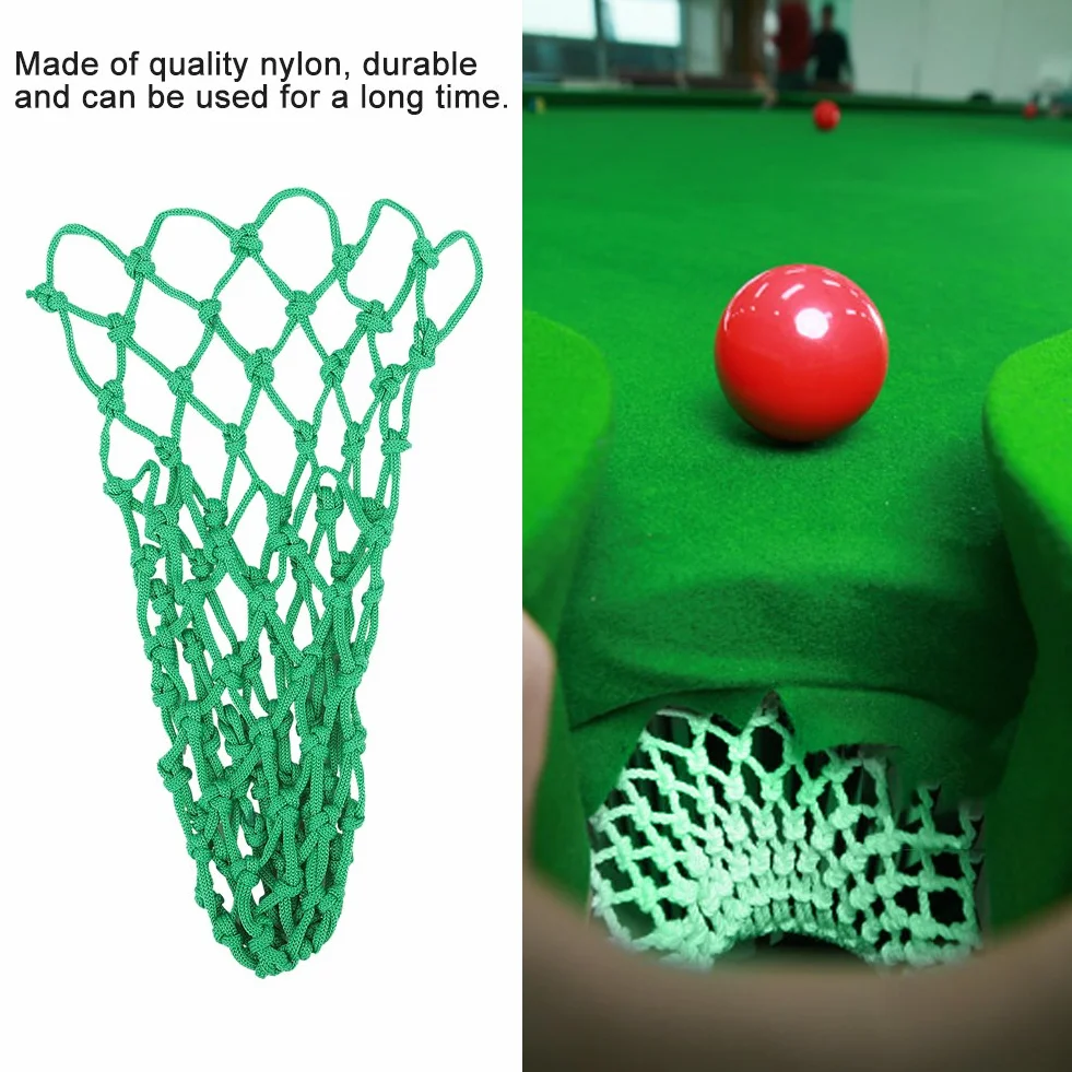 Bolsillos de malla de billar 6 piezas/juego Accesorios de kit de mesa de billar Reemplazo de bolsa de red de billar de nylon Verde reemplazo para reemplazo para accesorios de mesa de billar de billar