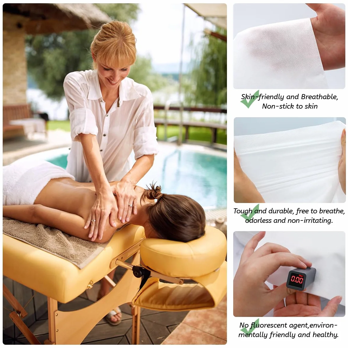 Fundas Desechables para Reposacabezas de Mesa de Masaje 36x27cm para SPA Tatuaje Profesional